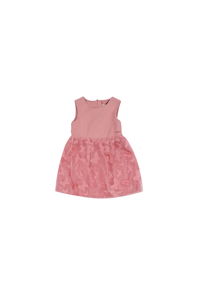 GUESS Bambina Abito K6RK21KAUH0 G682 Mixed fabric dress ceremony Pink
