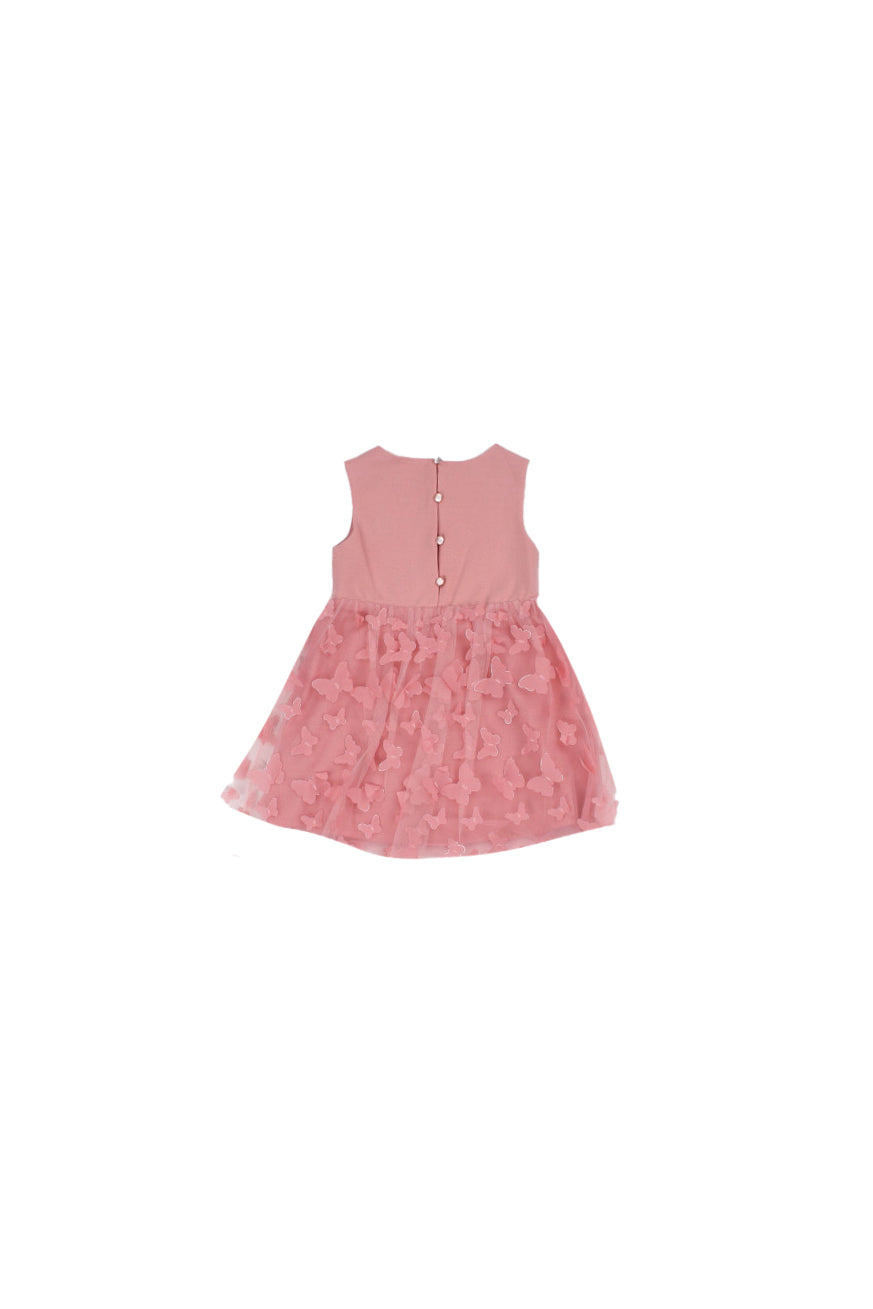 GUESS Bambina Abito K6RK21KAUH0 G682 Mixed fabric dress ceremony Pink