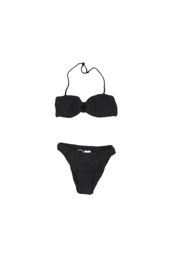 MC2 SAINT BARTH Bambina Bralette KHL0001 00047L 00 Khloe w jr crinkle lurex Nero