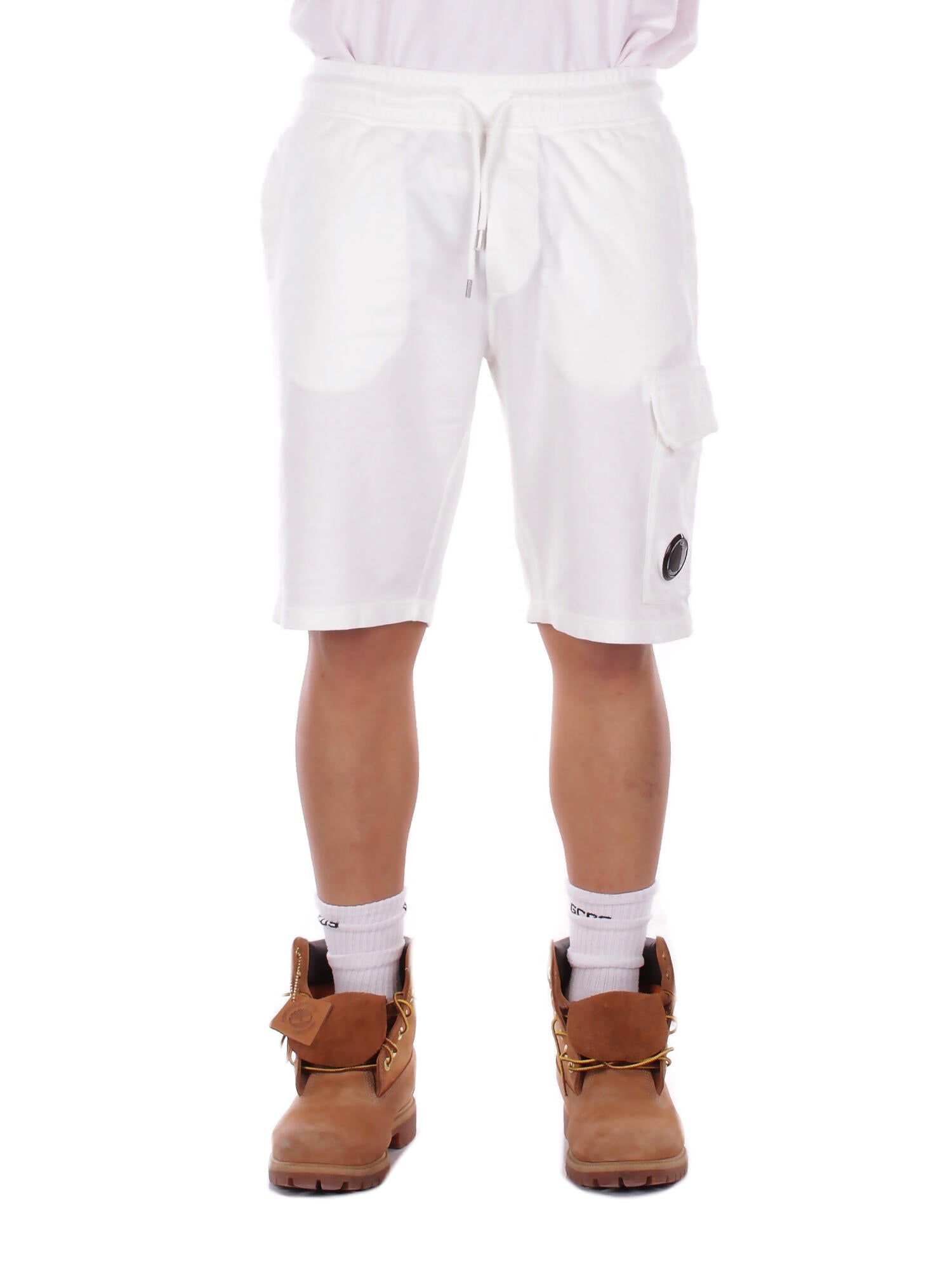 CP COMPANY Uomo Shorts RCCMSB704A002246G 103 Light fleece cargo lens sweats Gauze white