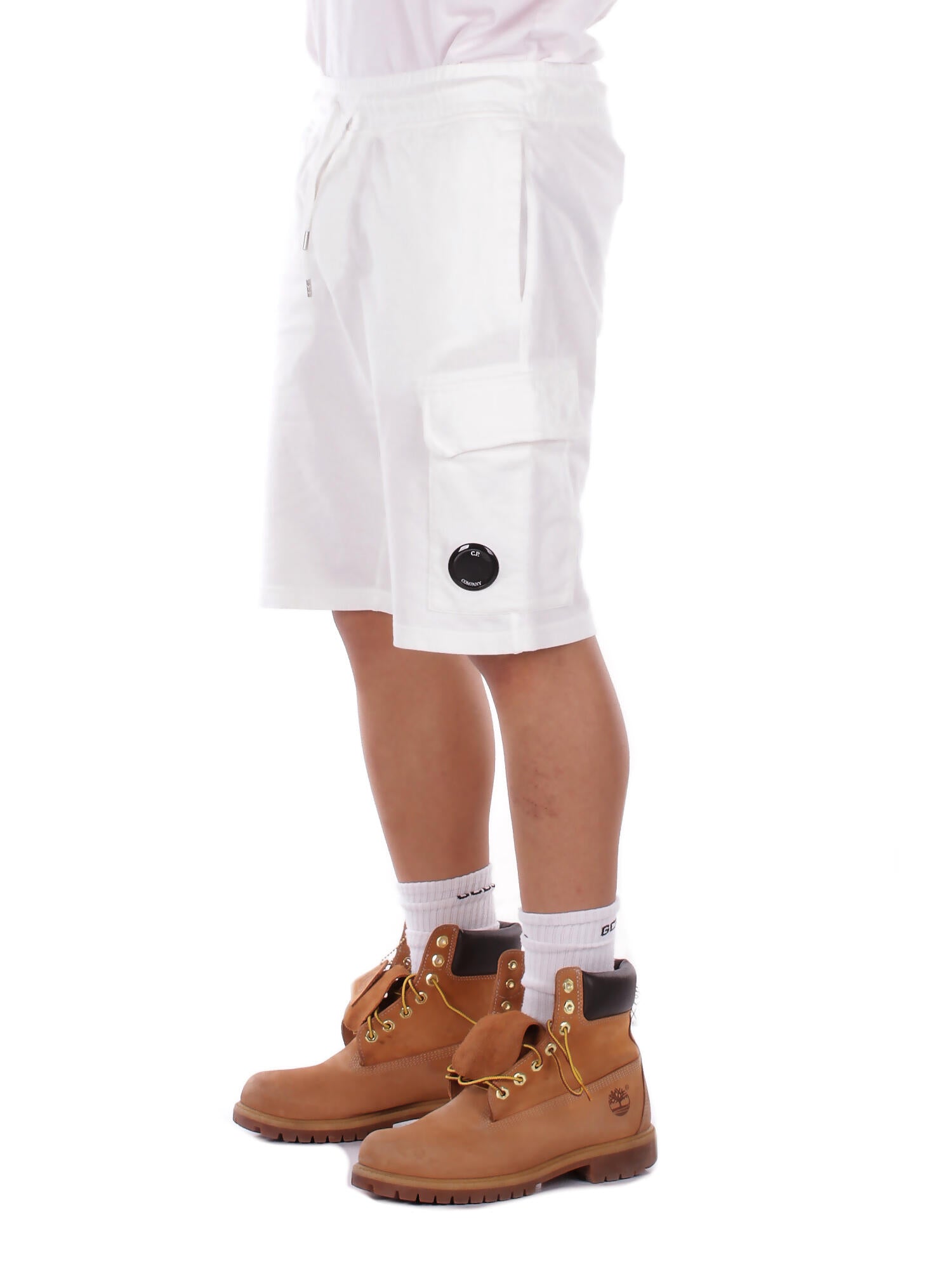 CP COMPANY Uomo Shorts RCCMSB704A002246G 103 Light fleece cargo lens sweats Gauze white