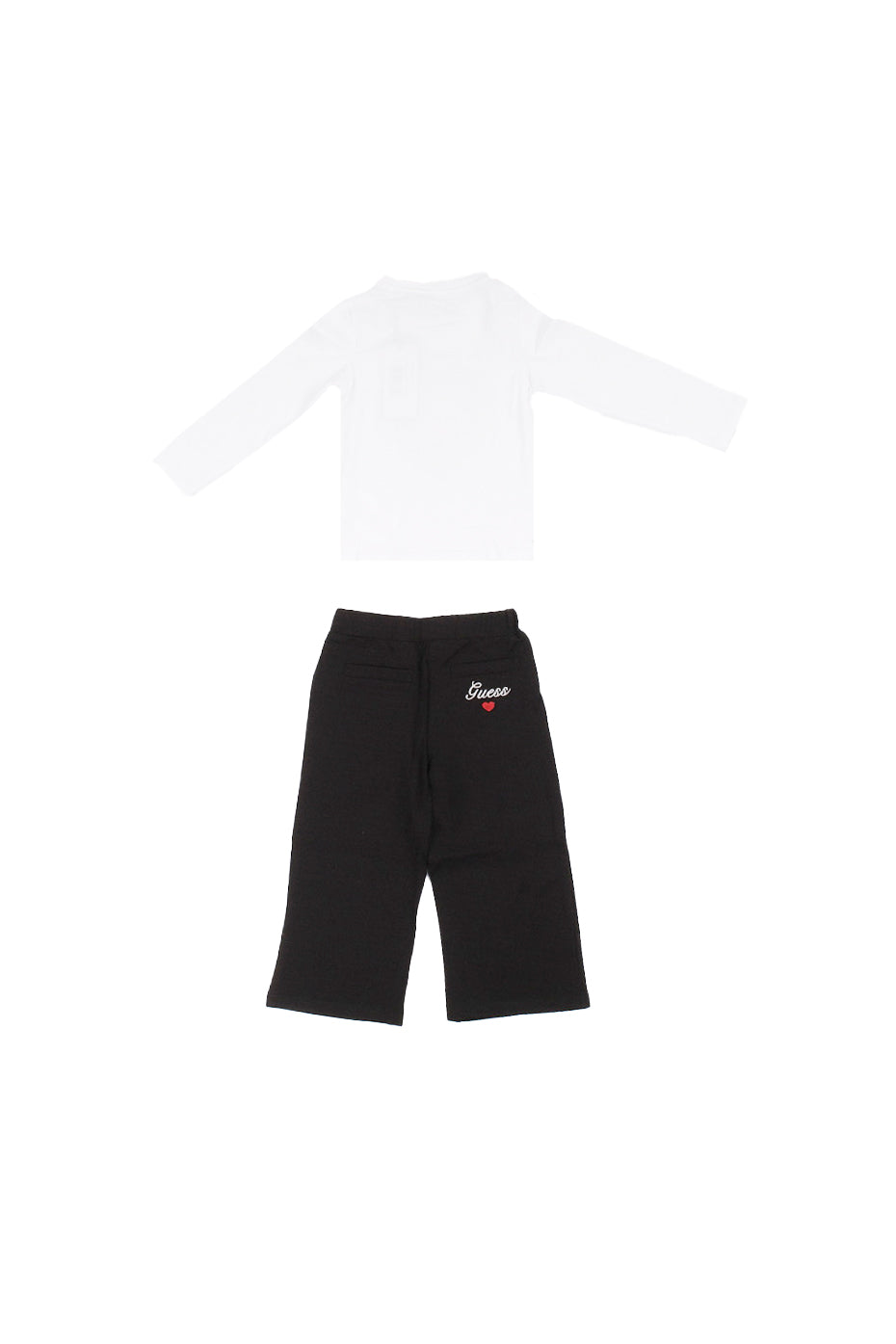 GUESS Bambina Completo K6RG04K6YW0 G011 Set ls t-shirt+pants ceremony Pure white