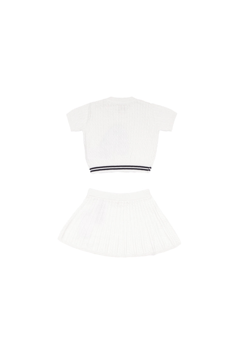 GUESS Bambina Completo K6RG08Z37L1 G012 Set ss sweater skirt Cream
