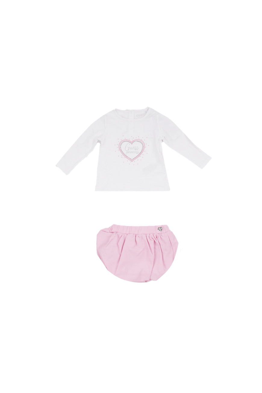 GUESS Bambina Completo A6RG14K6YW0 G011 Set ls t-shirt+ skirt ceremony Pure white
