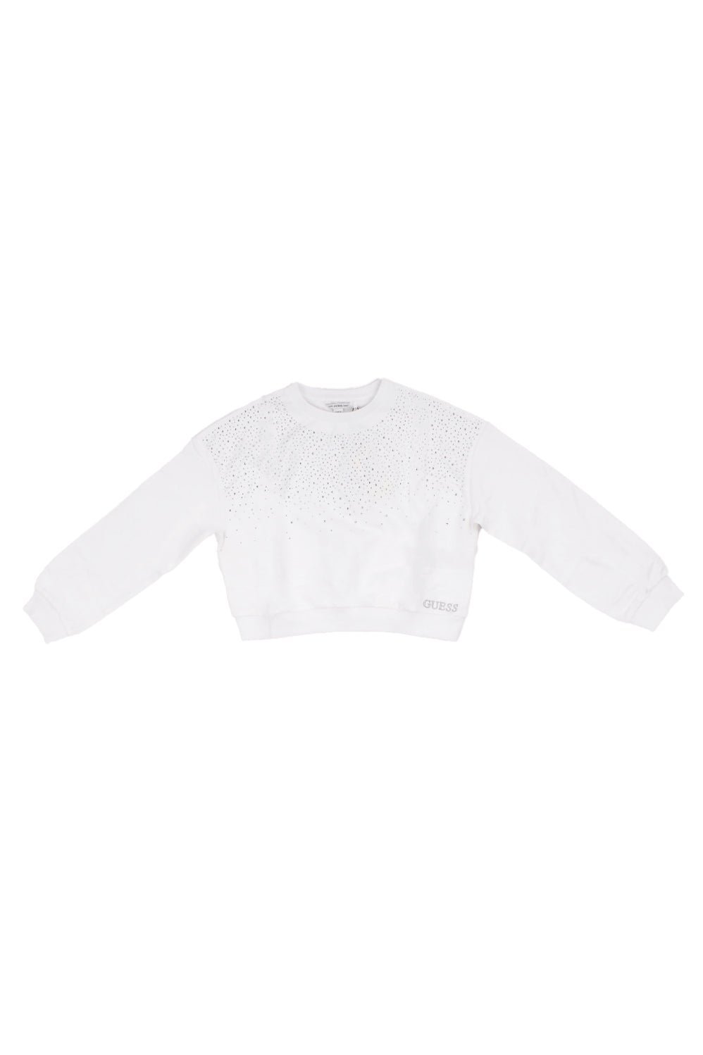 GUESS Bambina Felpa J6RQ13KA6R4 G011 Oversize crop ls active top Pure white