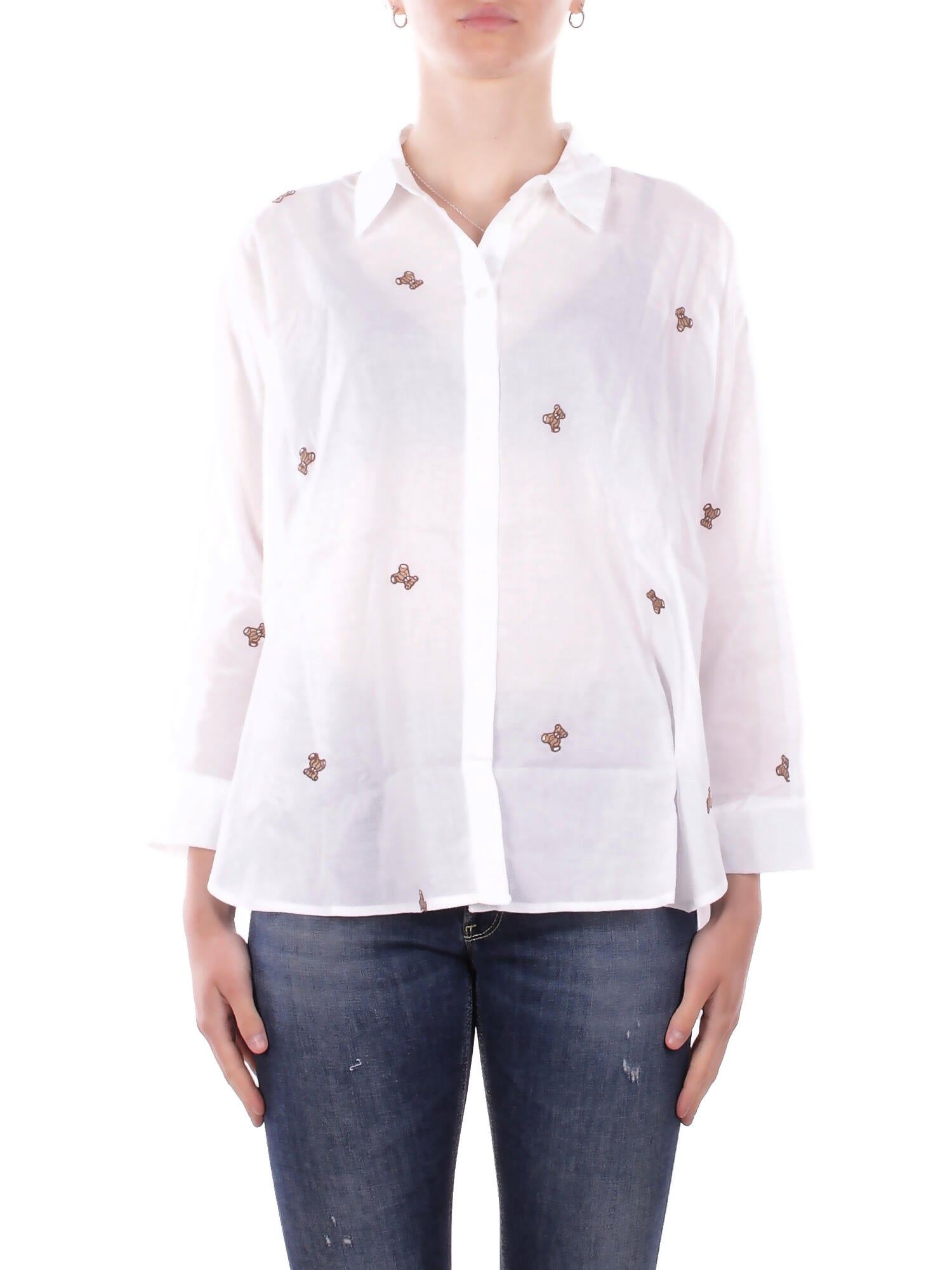 ONLY Donna Camicia 15283743 BRIGHT WHITE Onlnew lina grace ls emb shirt Bright white