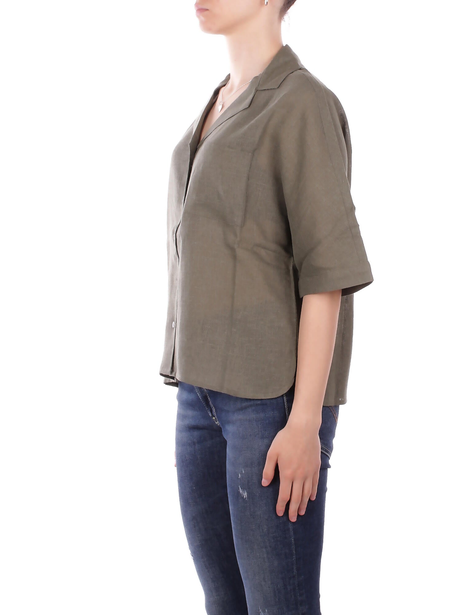 ONLY Donna Camicia 15314215 MULLED BASIL Onlbruxelles ss linen bl Militare