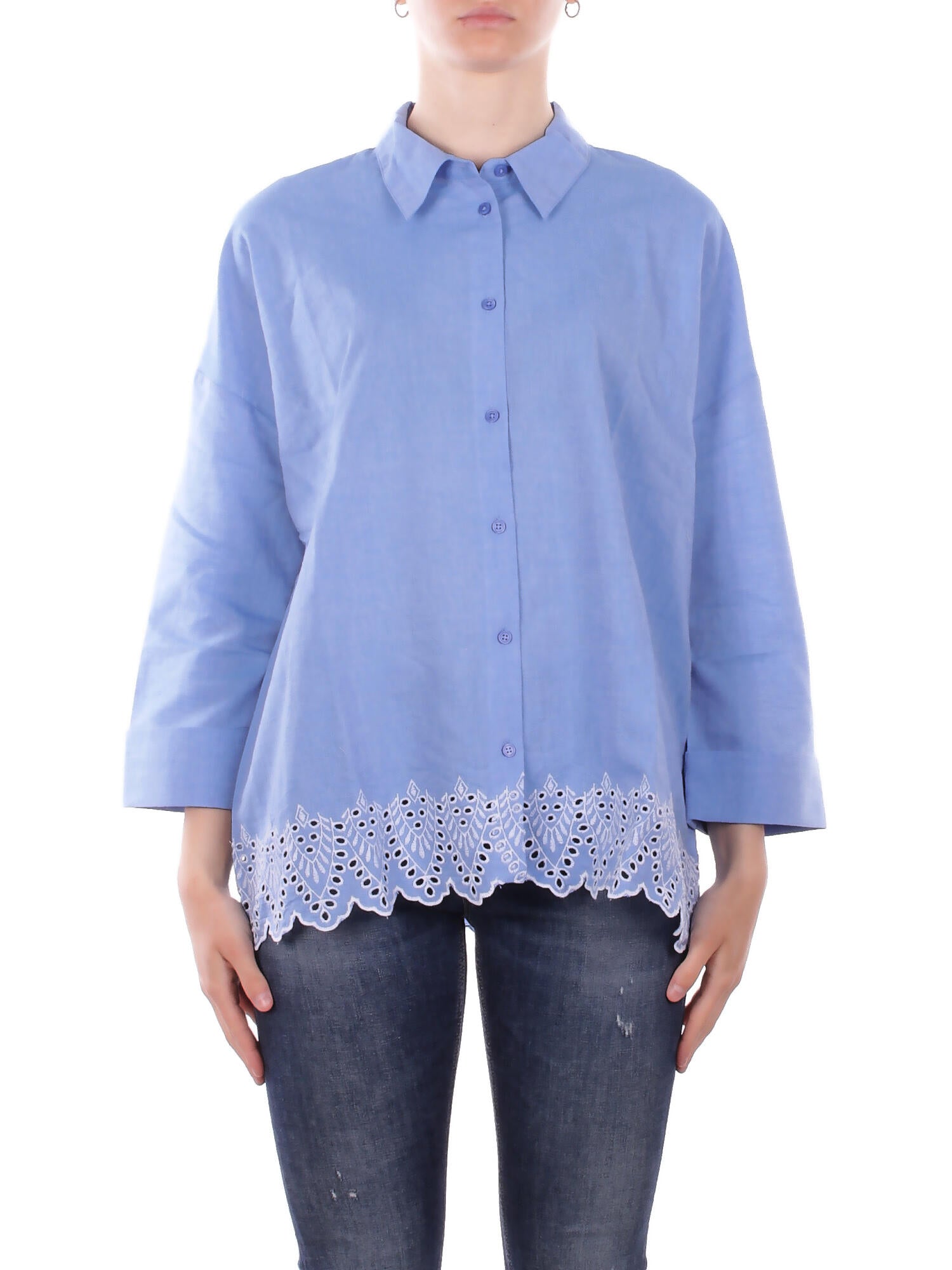 ONLY Donna Camicia 15343165 BLUE Onlgraces tulum ls emb shirt Blue
