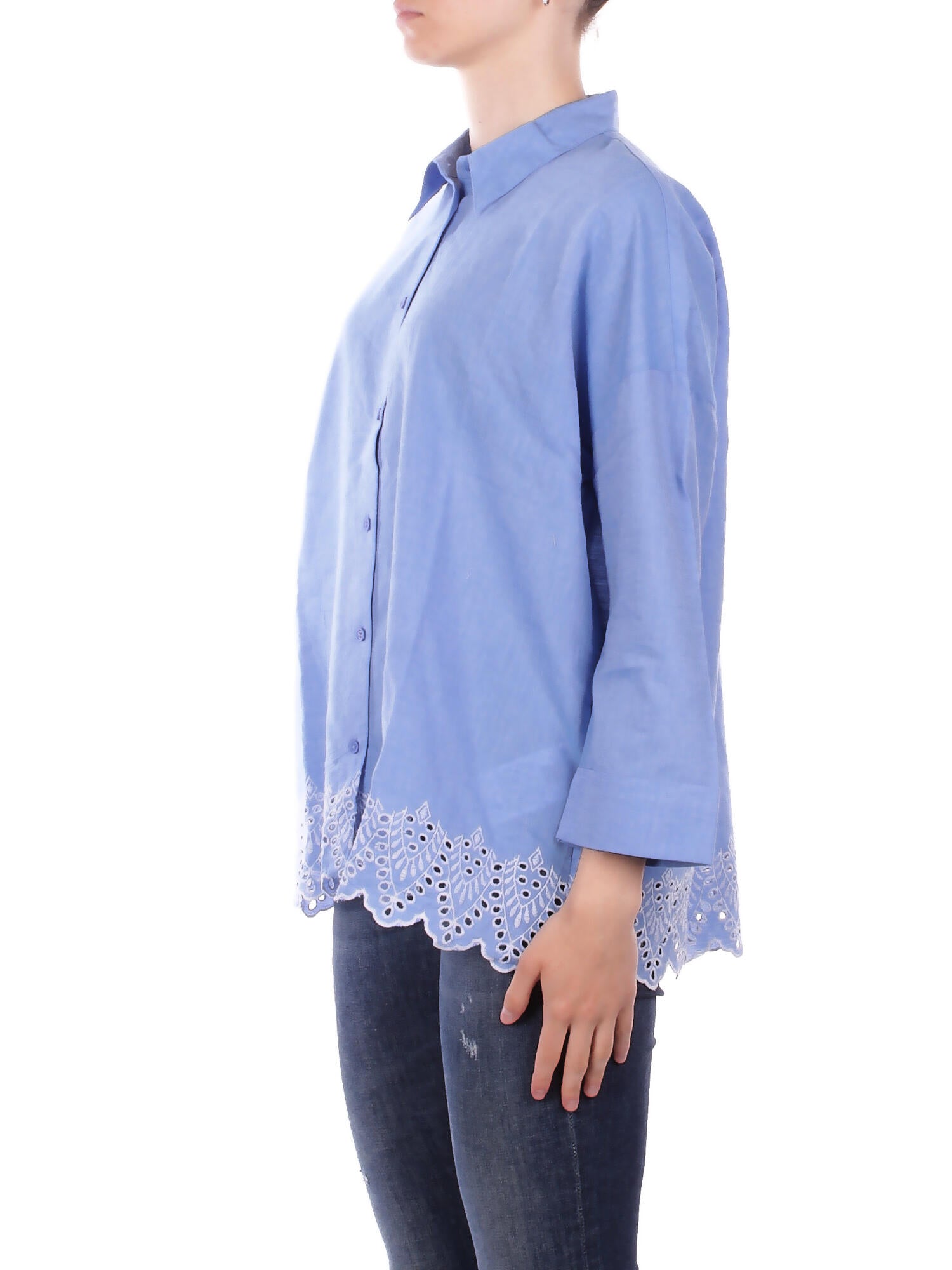 ONLY Donna Camicia 15343165 BLUE Onlgraces tulum ls emb shirt Blue