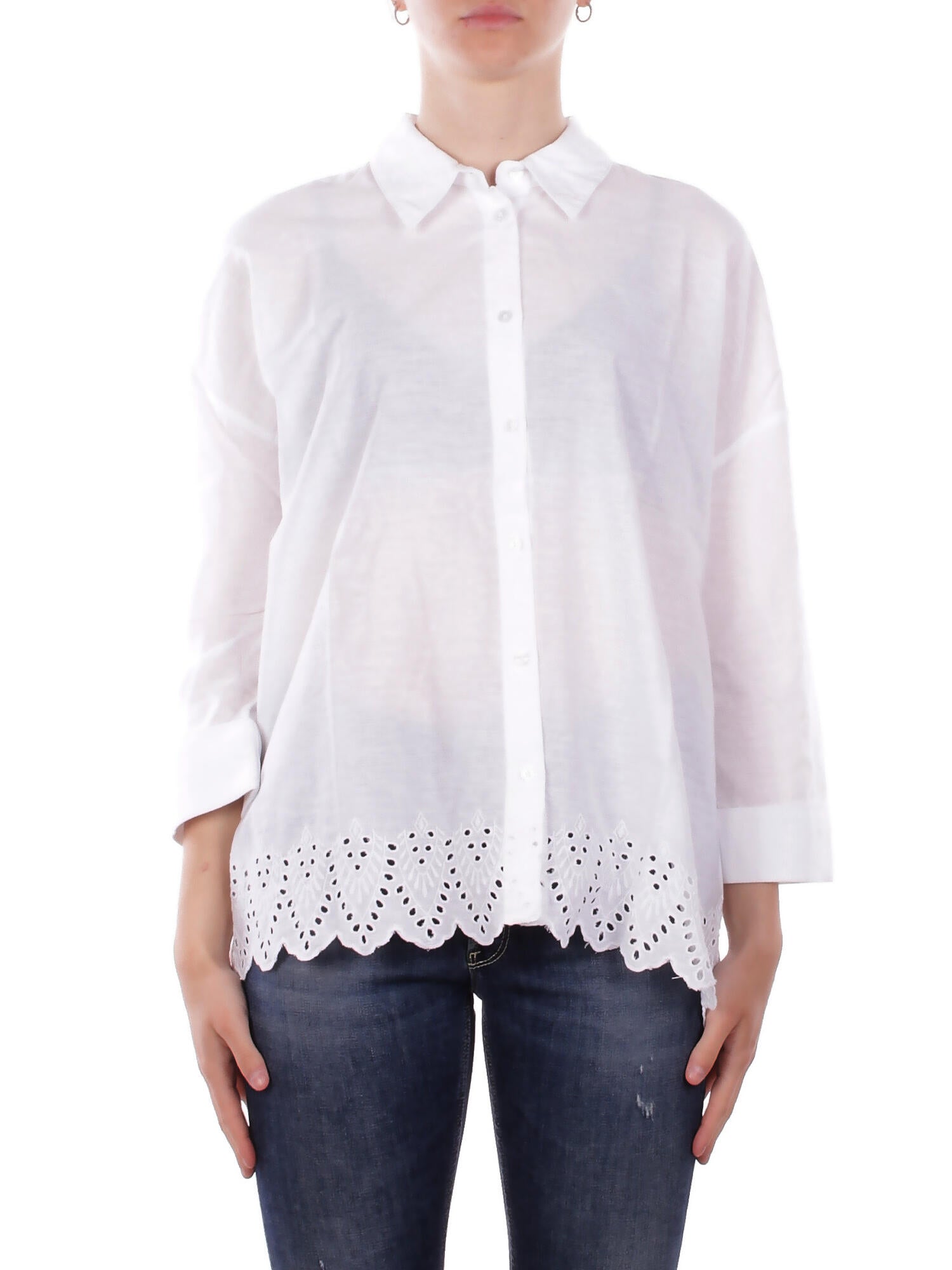 ONLY Donna Camicia 15343165 WHITE Onlgraces tulum ls emb shirt White