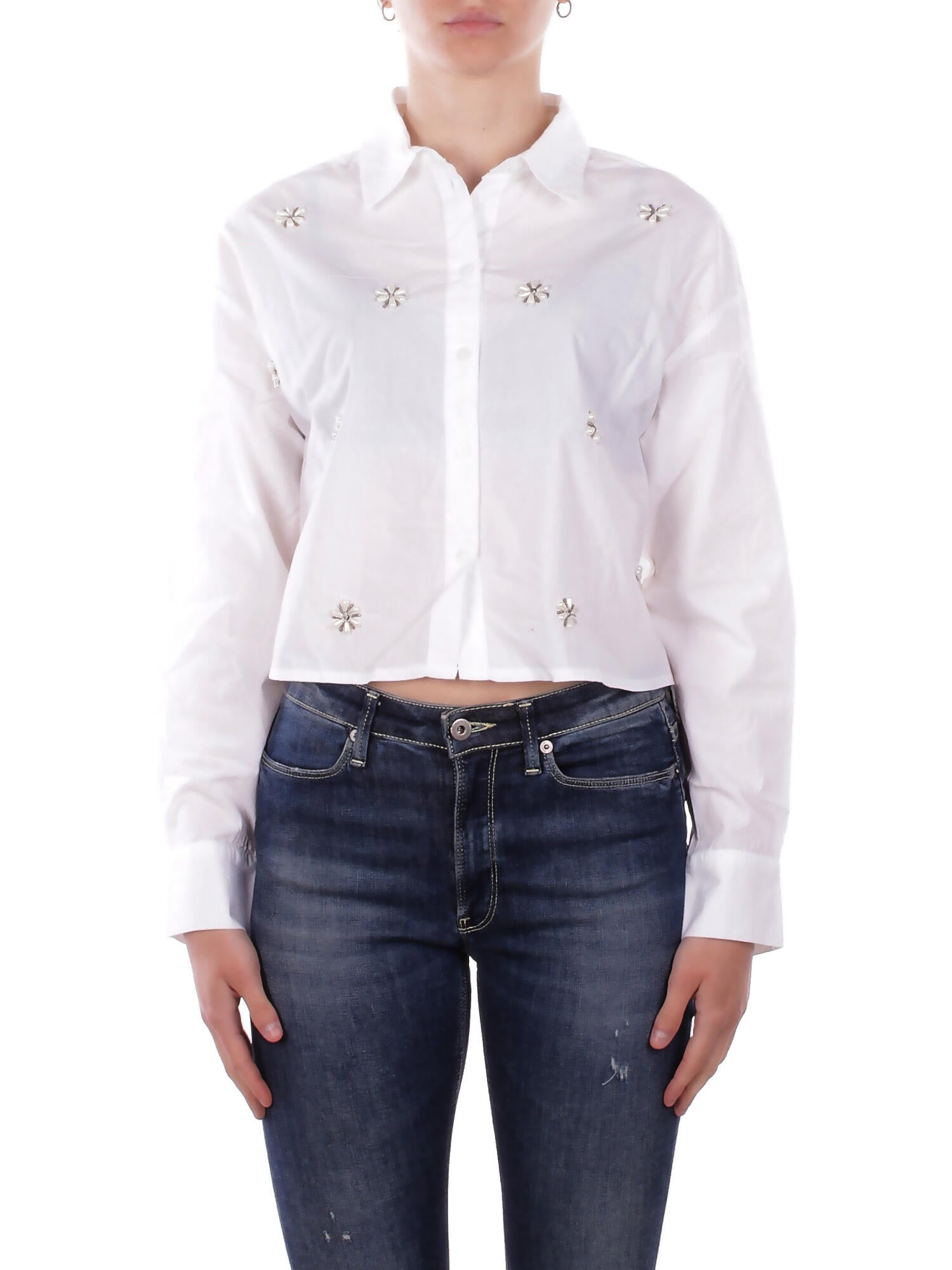 ONLY Donna Camicia 15371587 BRIGHT WHITE Onlriti l\s pearl short shirt Bright white