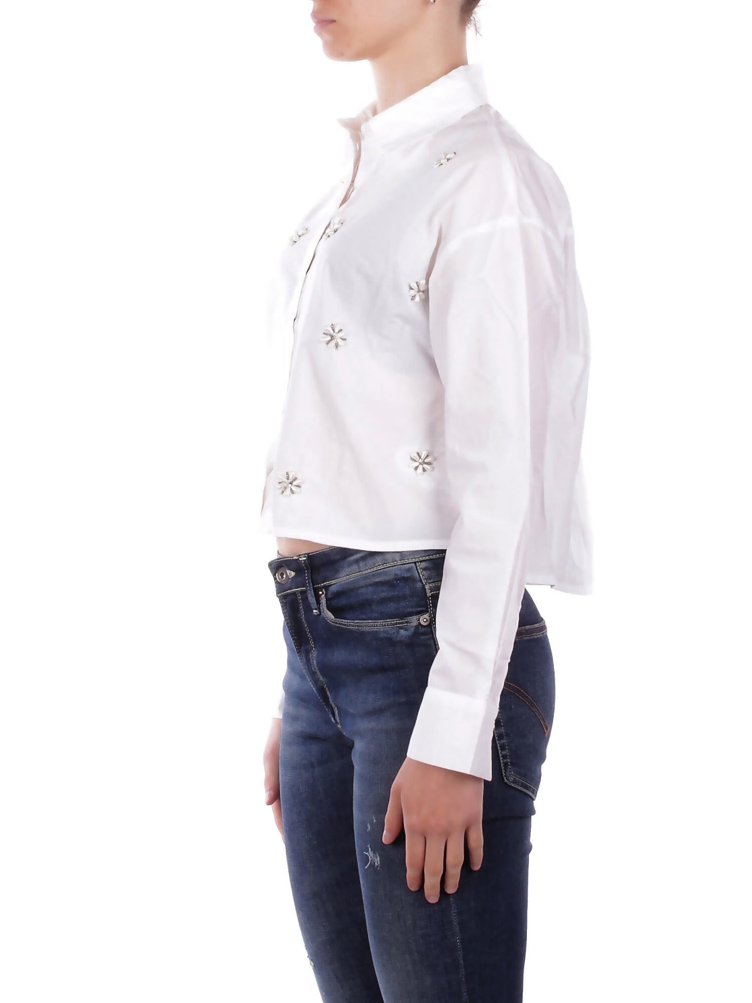 ONLY Donna Camicia 15371587 BRIGHT WHITE Onlriti l\s pearl short shirt Bright white