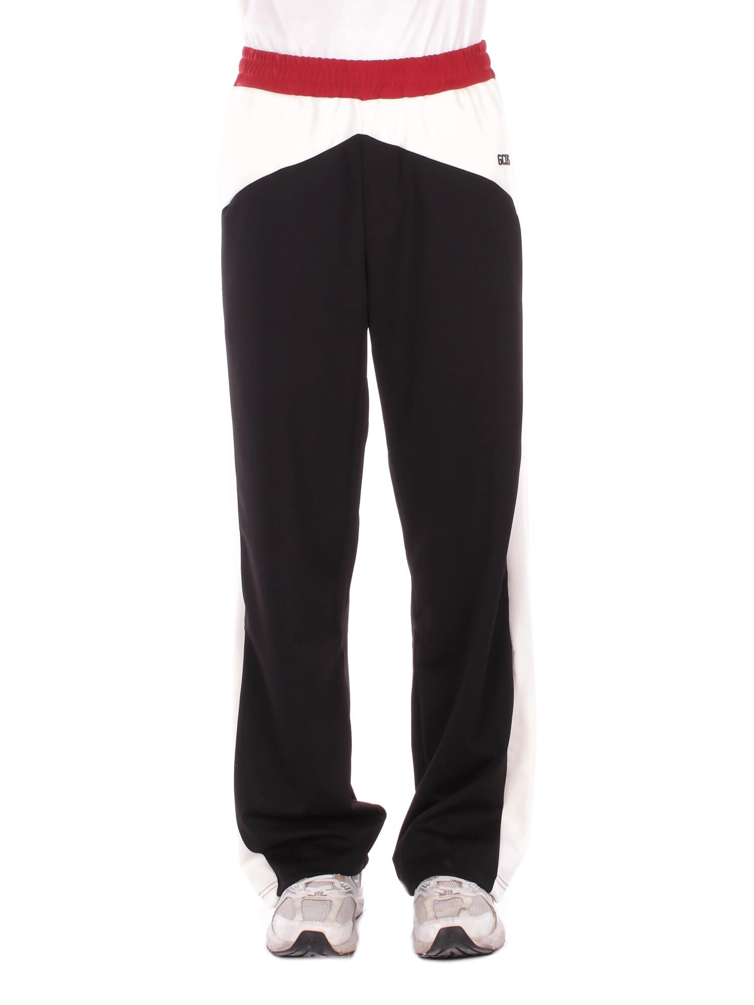 GCDS Uomo Pantalone C1MEQI180C008 999A Color block track pant Black white