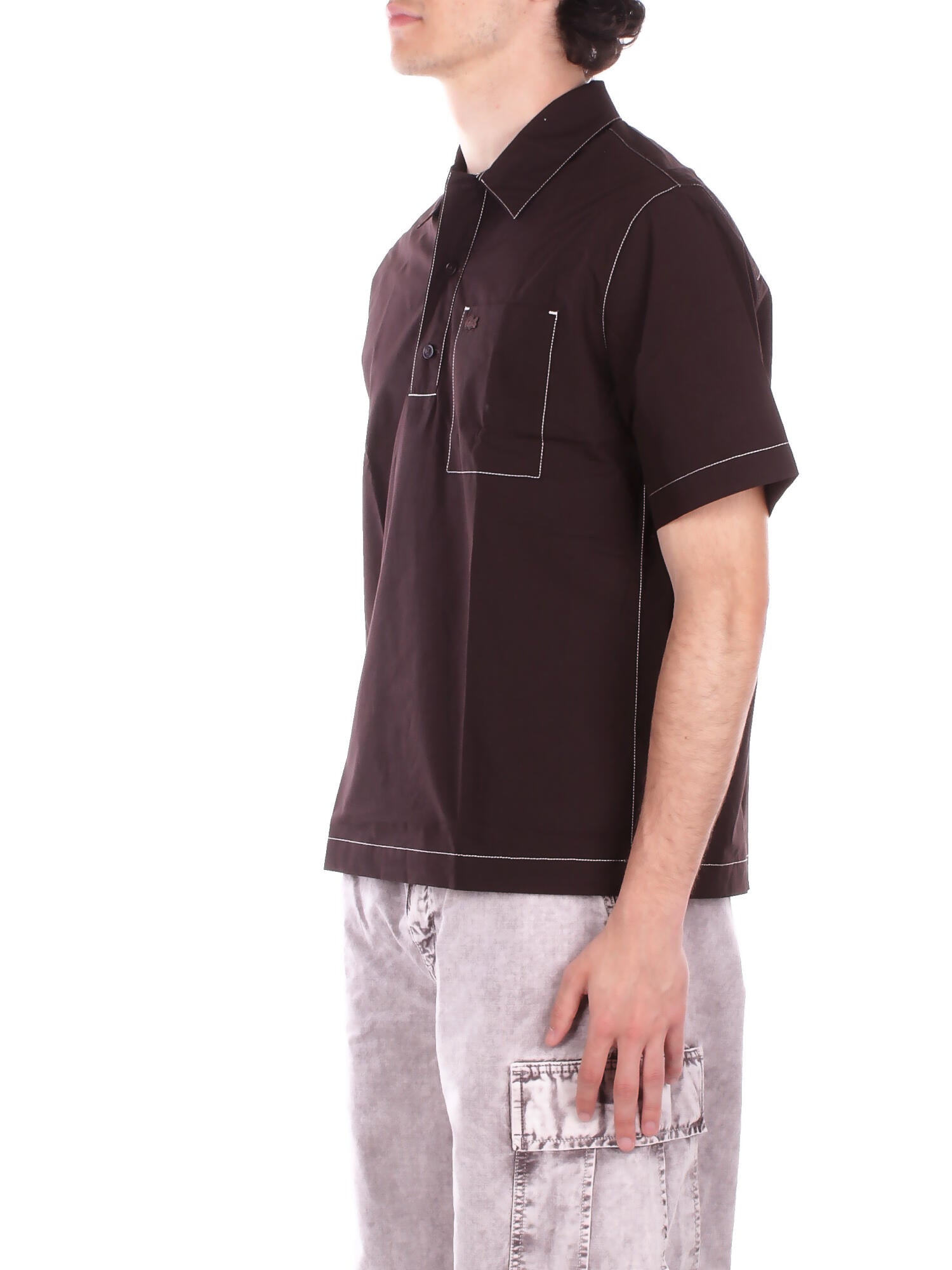 LACOSTE Uomo Polo CH1268 3LA Camicia manica corta Marrone