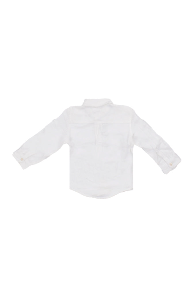 TOMMY HILFIGER Bambino Camicia KB0KB09550 YBR# Linen blend relaxed shirt ls White