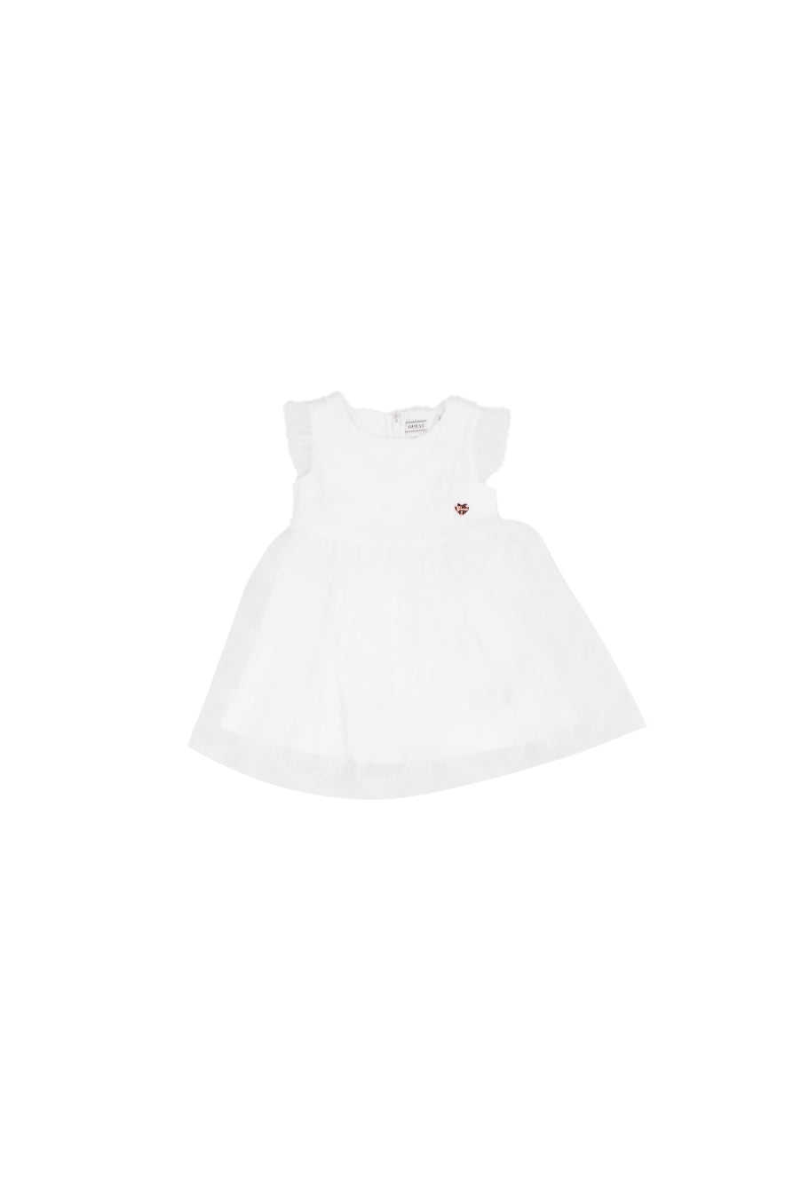 GUESS Bambina Abito K6RK22WK040 G011 Mesh dress ceremony Pure white