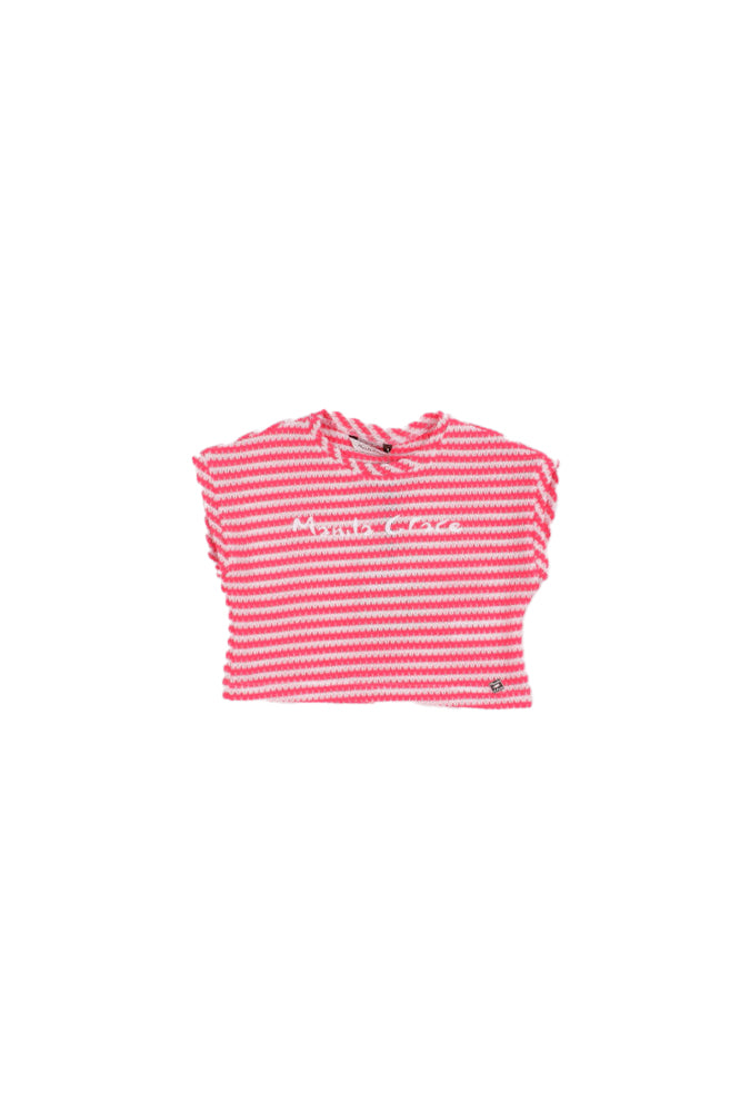 MANILA GRACE Bambina T-shirt MB3535TS26 MA669 T-shirt Bianco fuxia
