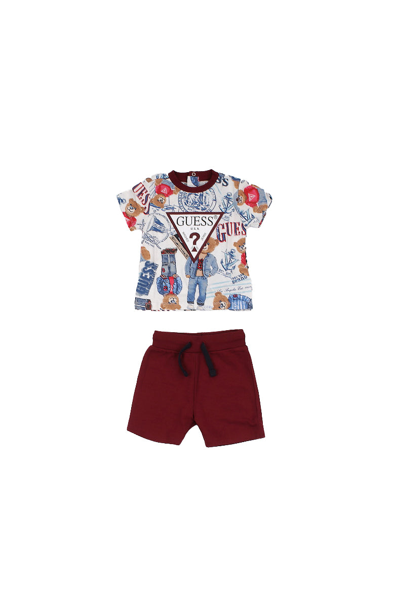 GUESS Bambino Completo I6RG08K8HM4 P7HZ Set ss t-shirt - shorts Bordeau