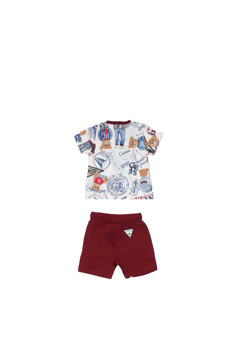 GUESS Bambino Completo I6RG08K8HM4 P7HZ Set ss t-shirt - shorts Bordeau