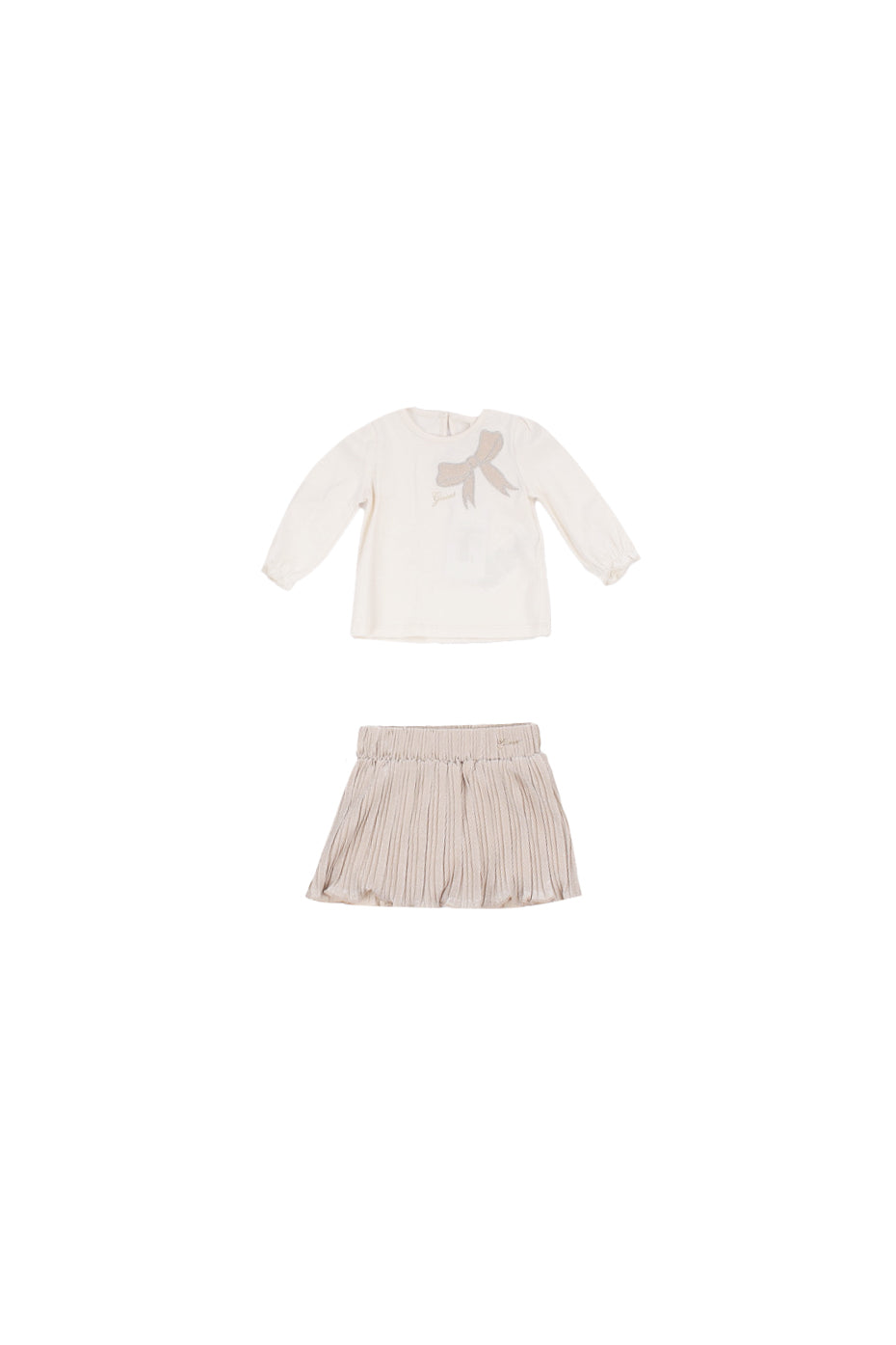 GUESS Bambina Completo A6RG15K6YW0 G012 Set ls t-shirt+knit skirt cere Cream