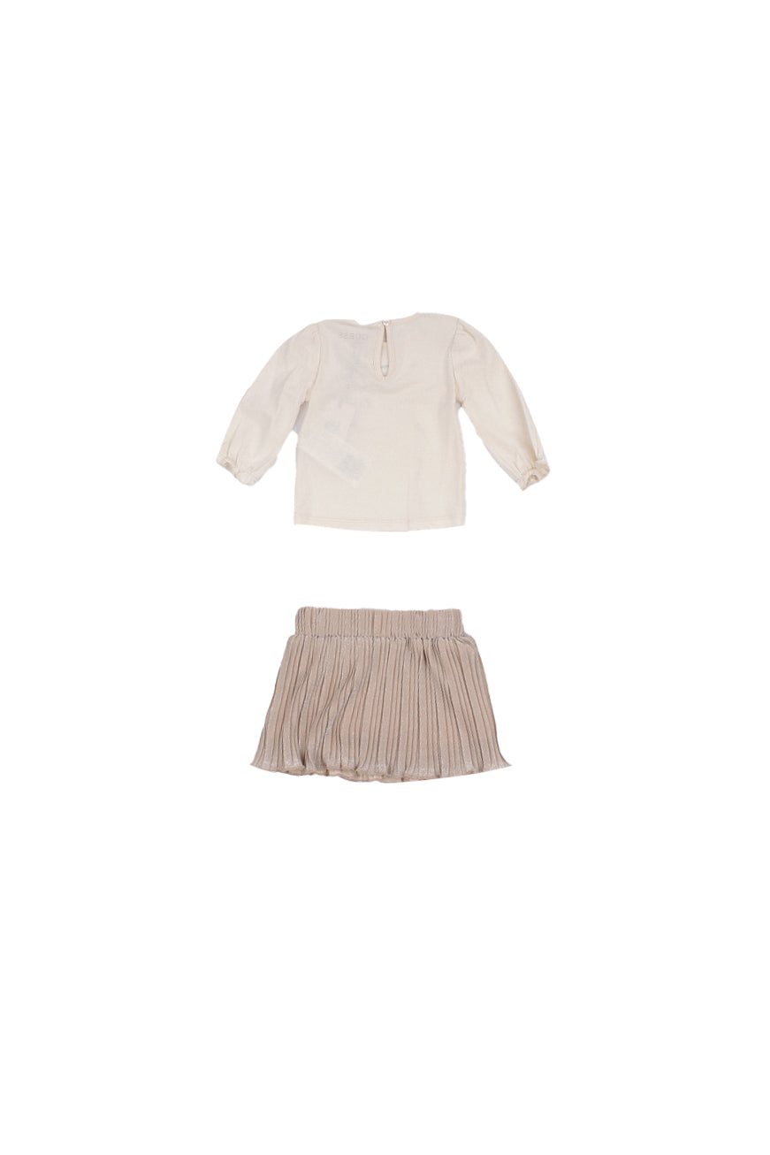 GUESS Bambina Completo A6RG15K6YW0 G012 Set ls t-shirt+knit skirt cere Cream