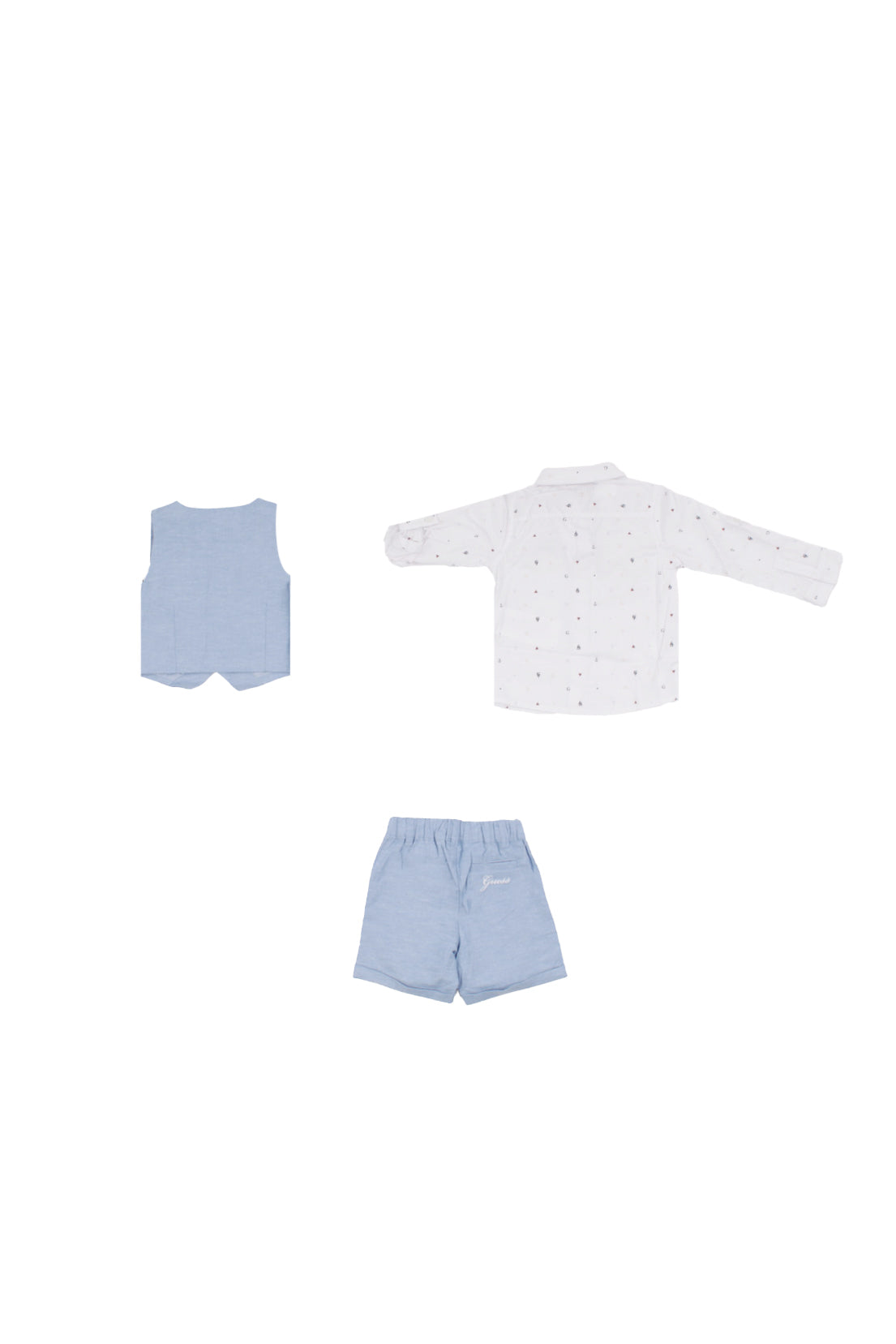 GUESS Bambino Completo I6RG12WF6P0 OXFD Set vest shirt pants ceremony Celeste