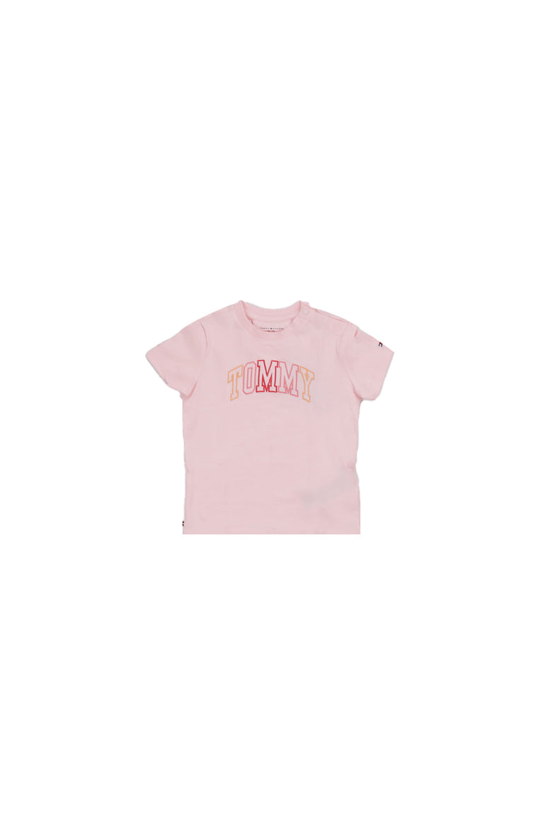 TOMMY HILFIGER Bambina T-shirt KN0KN02354 TH3 Tommy outline tee s/s Pink