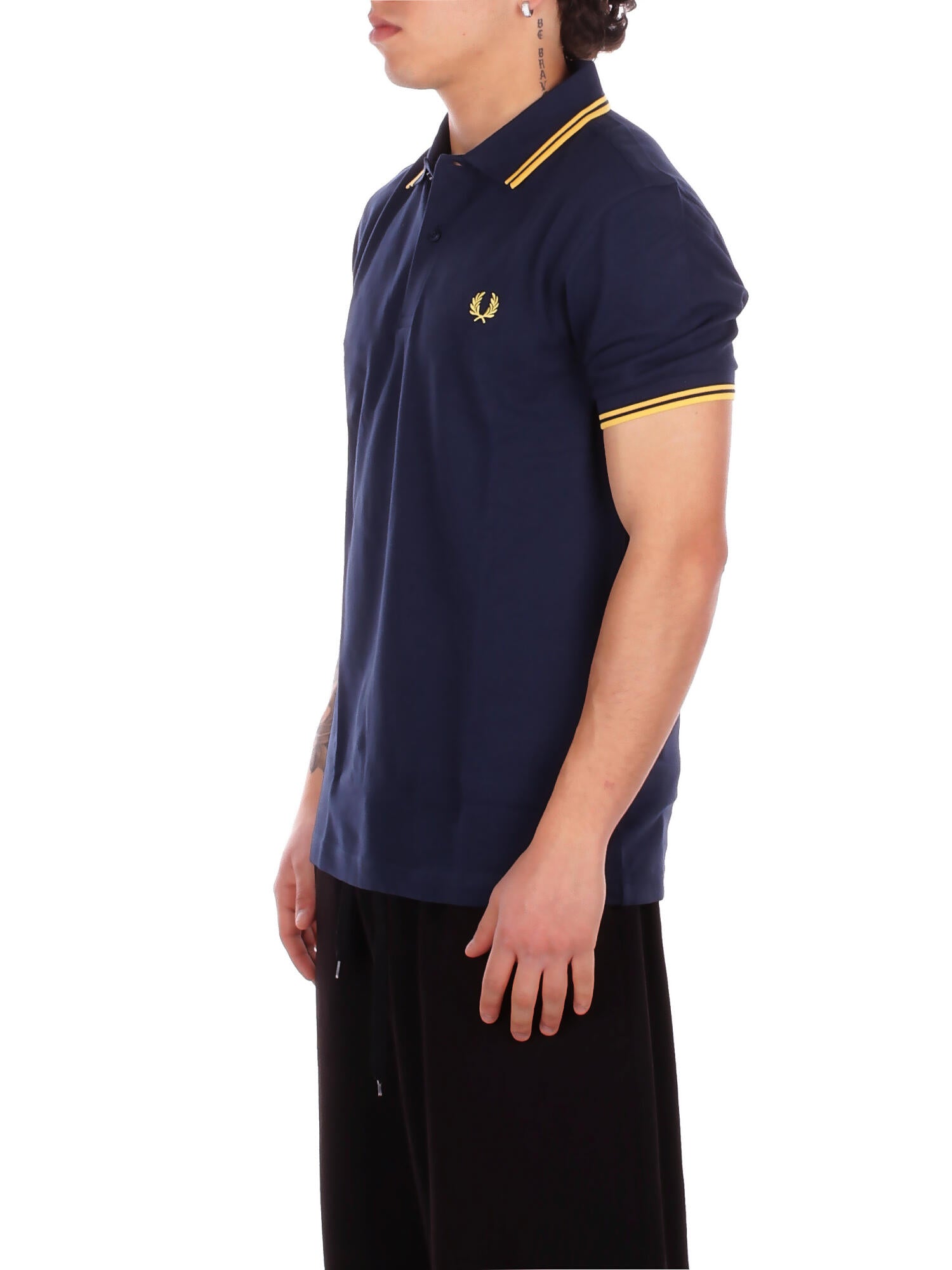 FRED PERRY Uomo Polo M3600P 02B Fp twin tipped fred perry shir Blu giallo