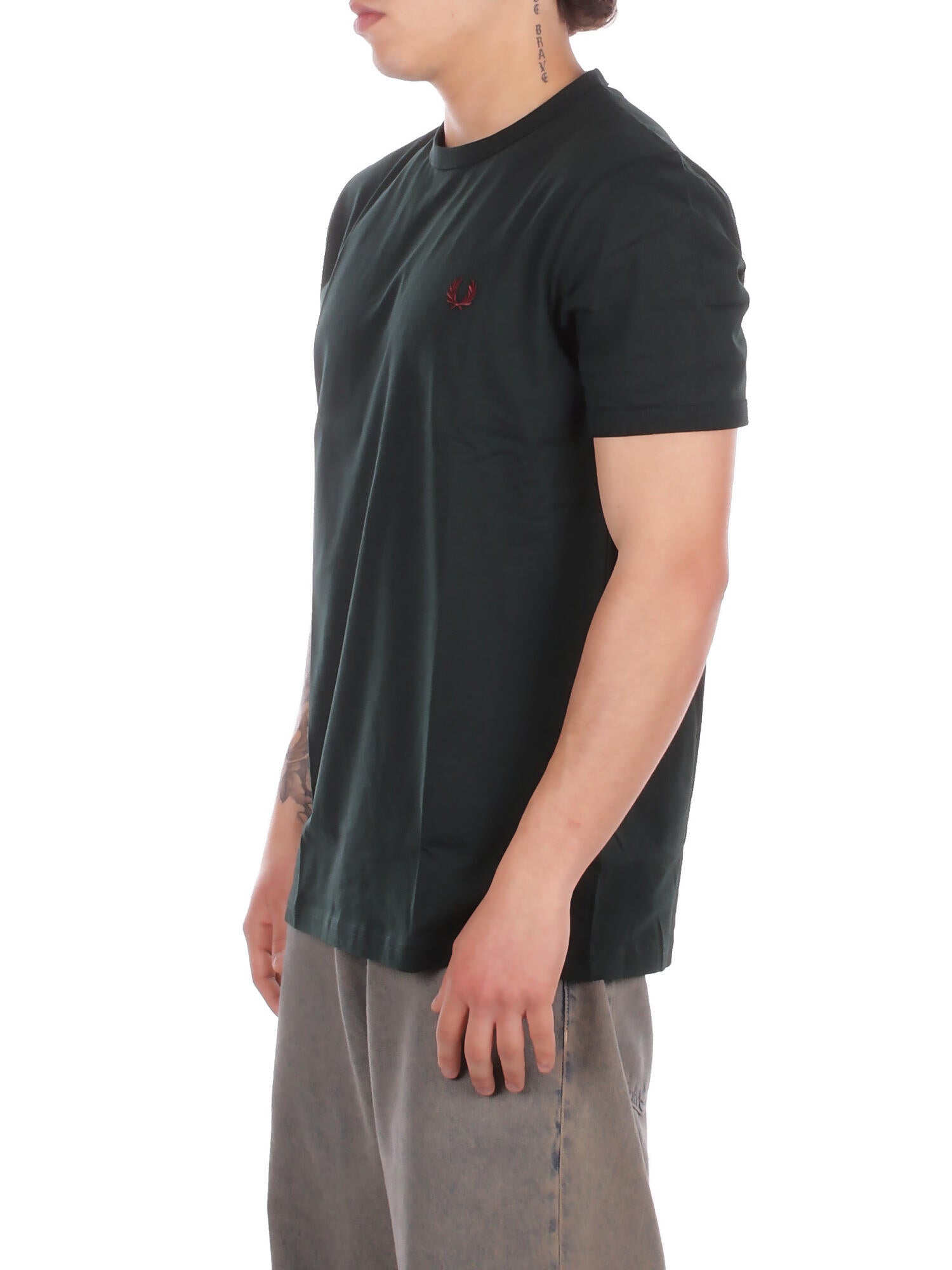 FRED PERRY Uomo T-shirt M3519 30A Fp ringer t-shirt Verdone