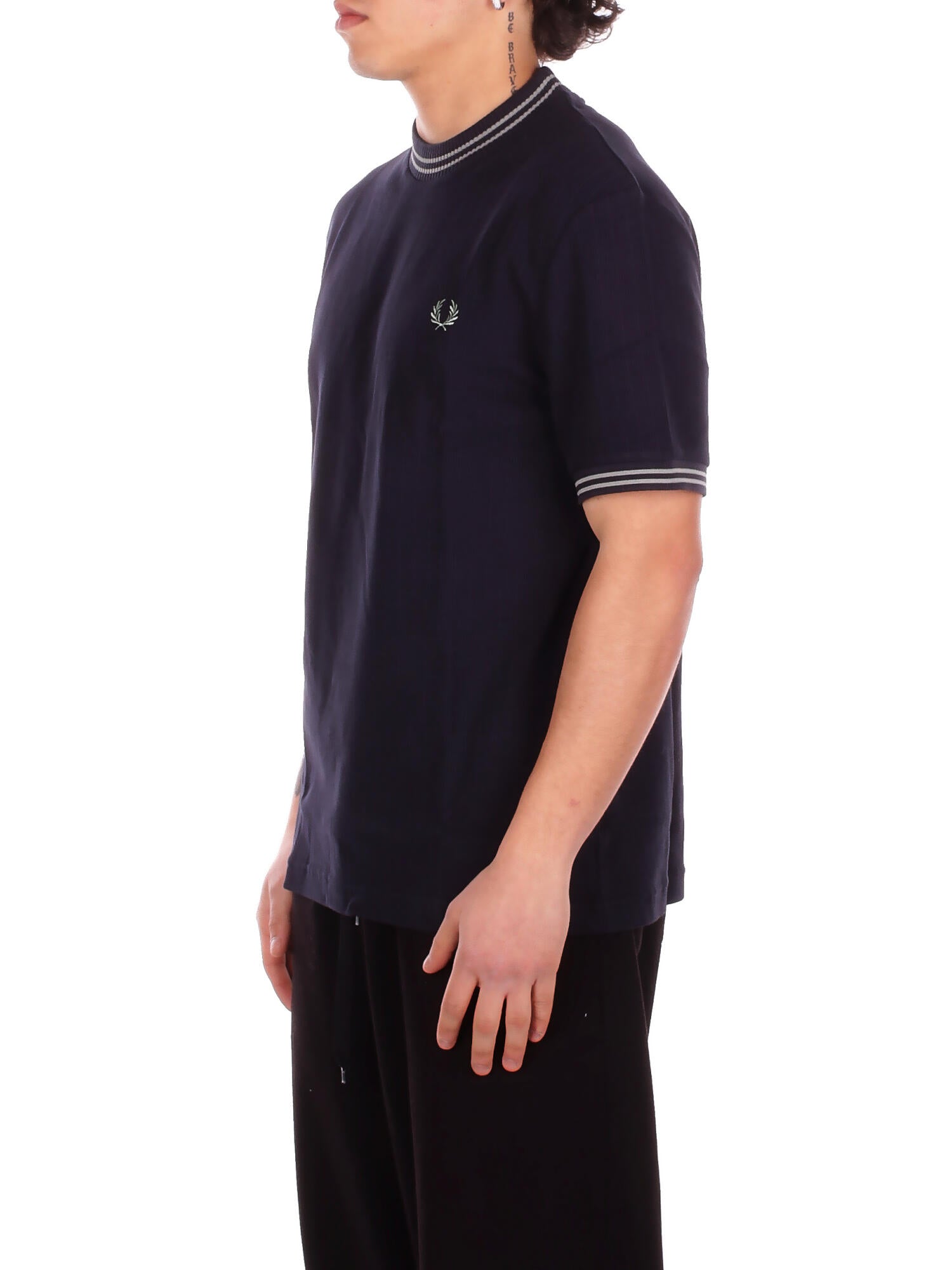 FRED PERRY Uomo T-shirt M8679 30B Fp ribbed jersey t-shirt Ecru