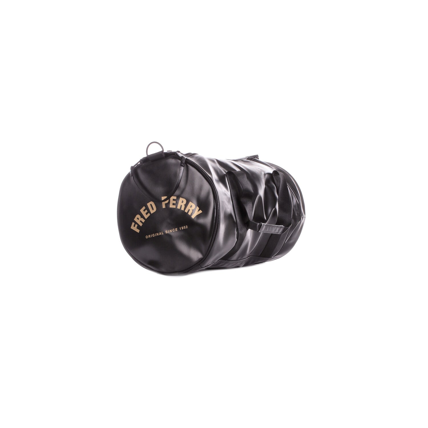 FRED PERRY Uomo Borsone L7260 774 Fp tonal classic barrel bag Black gold
