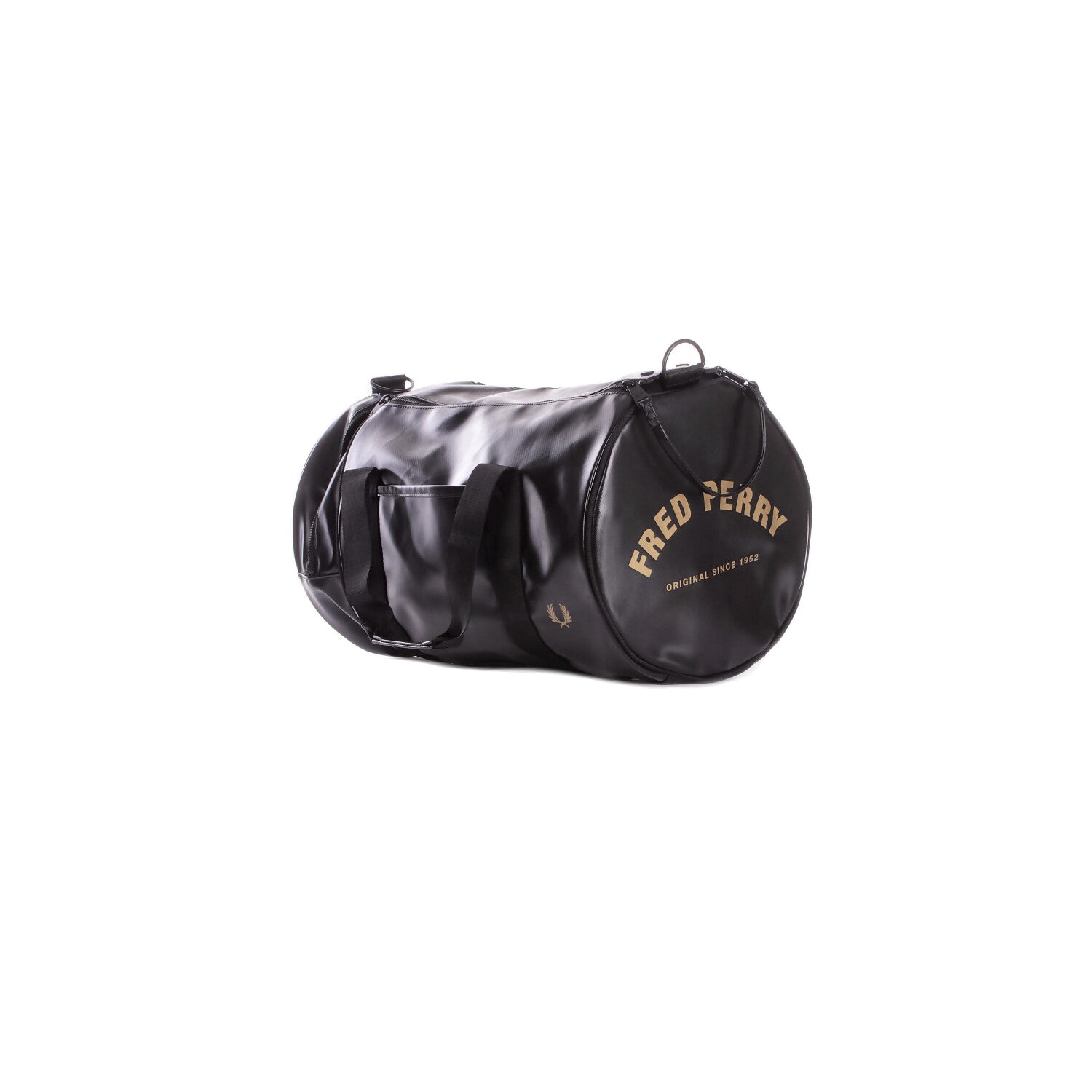FRED PERRY Uomo Borsone L7260 774 Fp tonal classic barrel bag Black gold