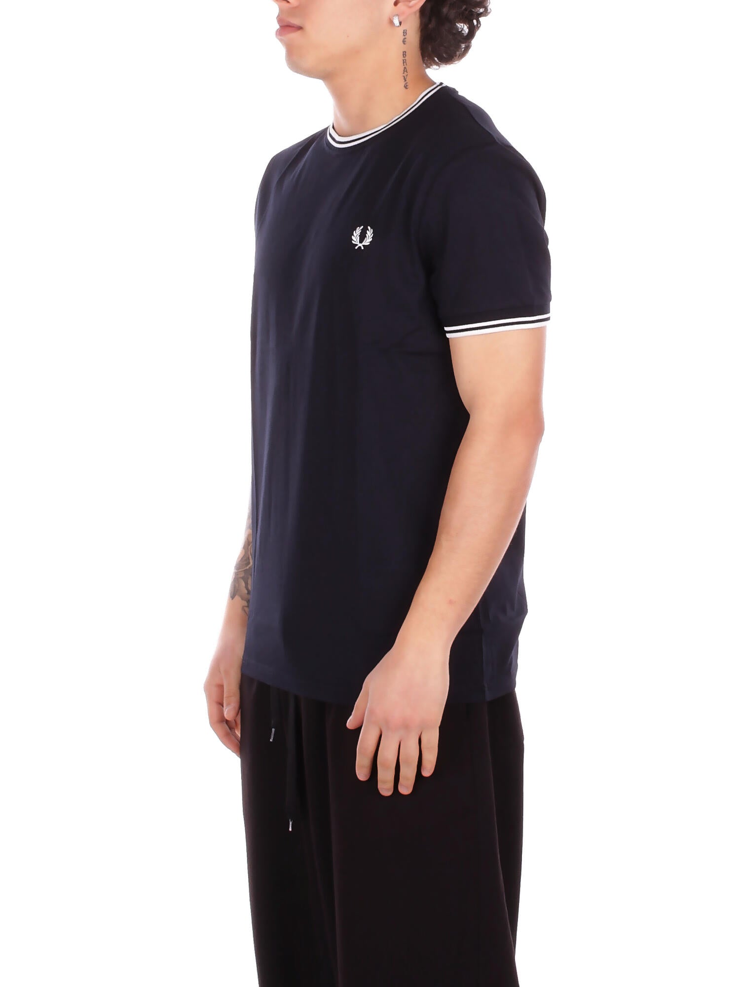 FRED PERRY Uomo T-shirt M1588V 795 Fp twin tipped t-shirt Navy