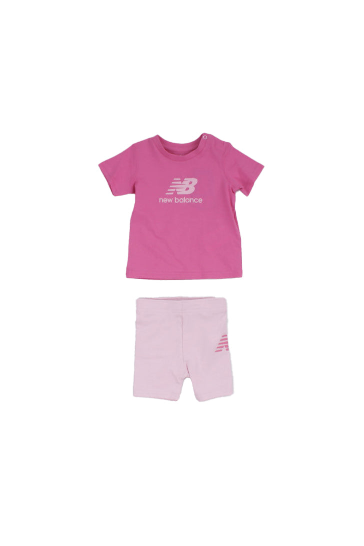 NEW BALANCE Bambina Completo IS61S5Q4I AAC Stacked logo tee a nd cycle sh Pink
