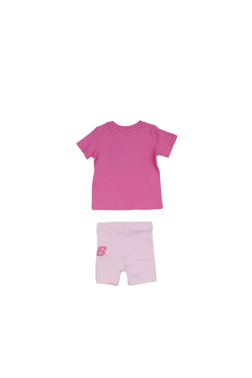 NEW BALANCE Bambina Completo IS61S5Q4I AAC Stacked logo tee a nd cycle sh Pink