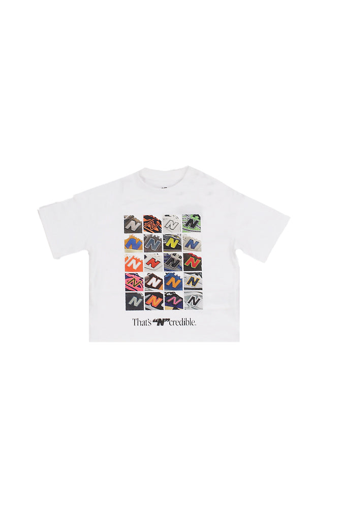 NEW BALANCE Unisex Junior T-shirt YT61C19J BWE Celebrated icons graphic tee Bright white