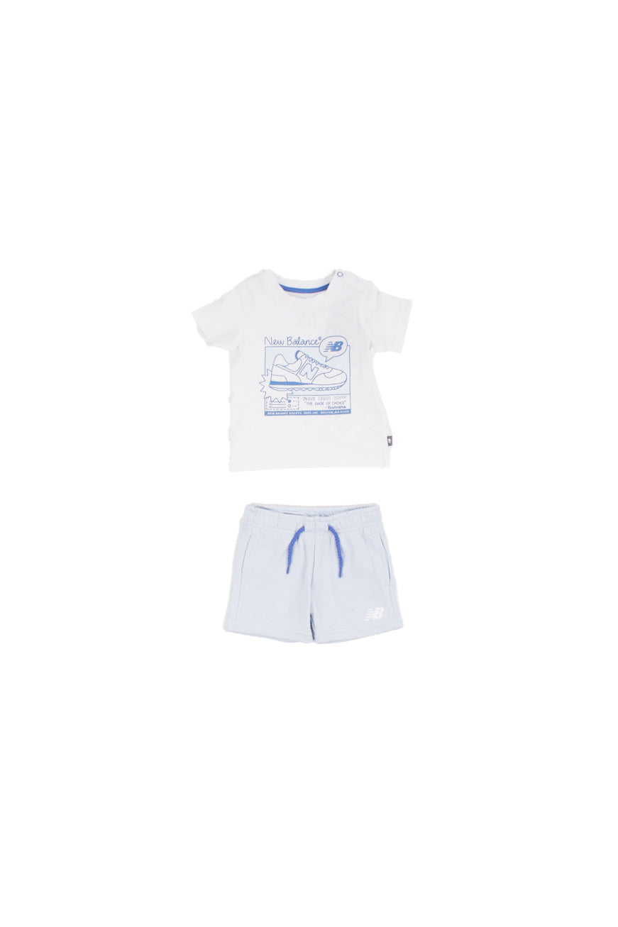 NEW BALANCE Unisex Junior Completo IS6137S1I BWE Greatest hits graphic tee & ft Bright white
