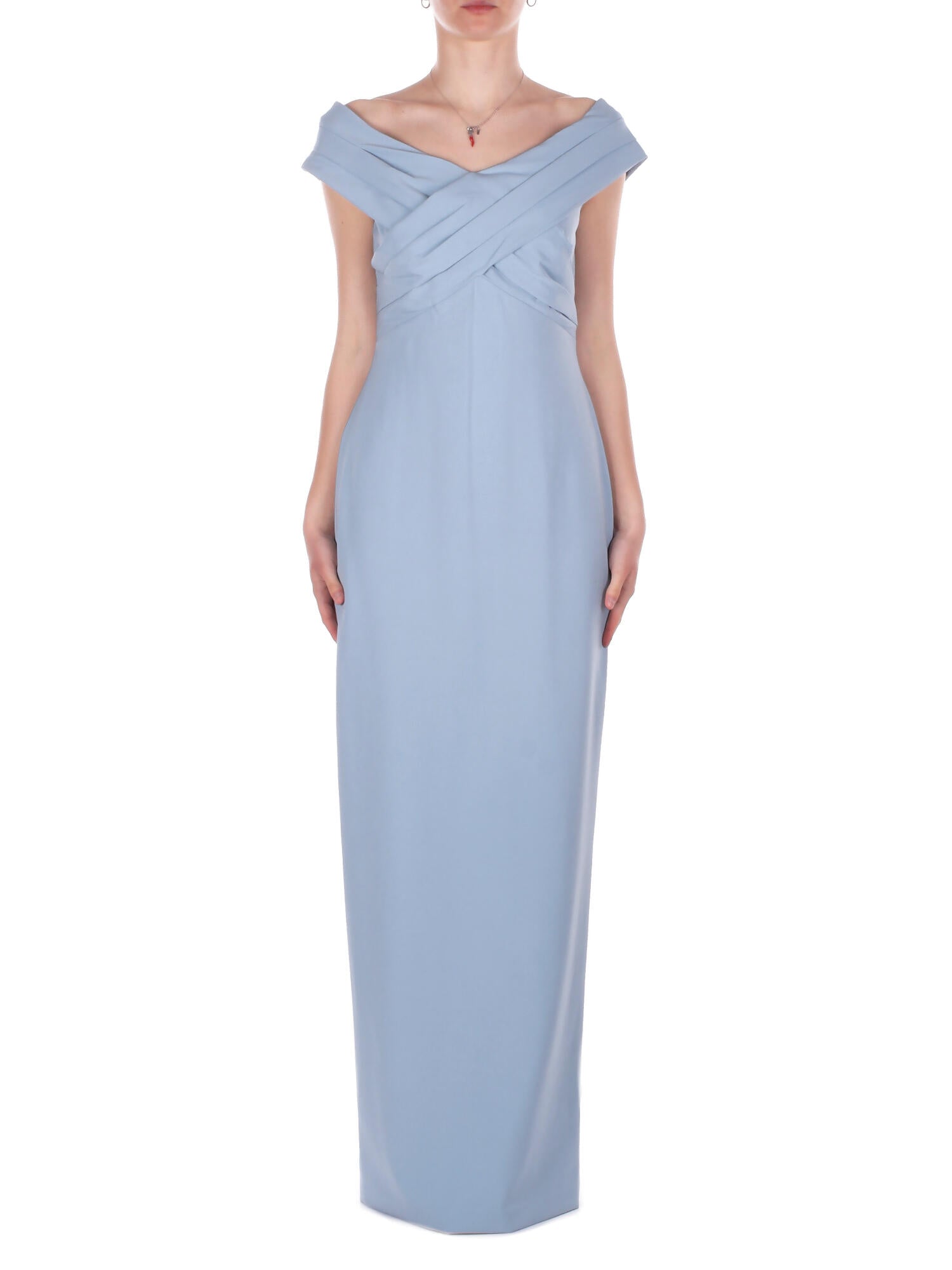 RALPH LAUREN Donna Abito 253936391 008 Irene long short sleeve gown Celeste