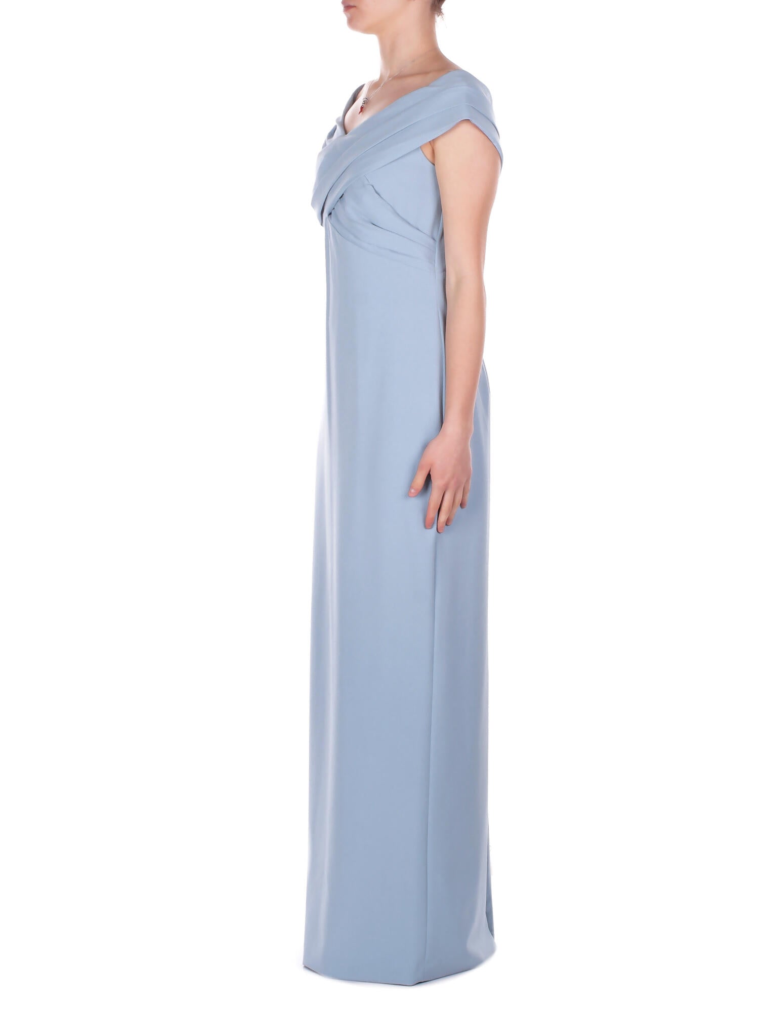 RALPH LAUREN Donna Abito 253936391 008 Irene long short sleeve gown Celeste