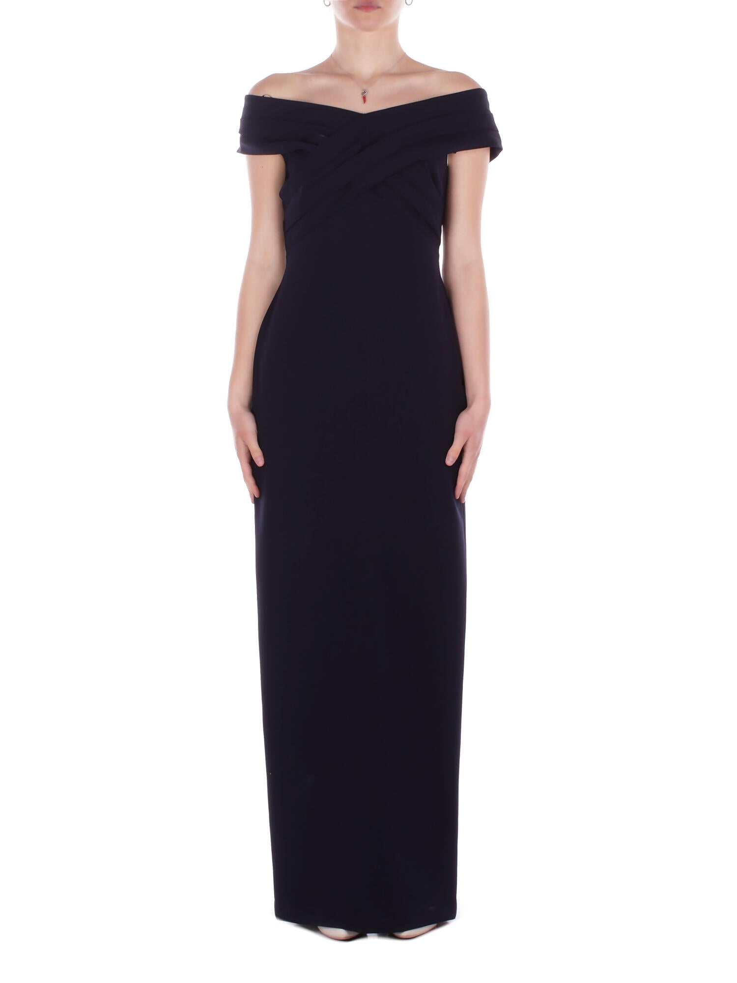 RALPH LAUREN Donna Abito 253936391 003 Irene long short sleeve gown Blue