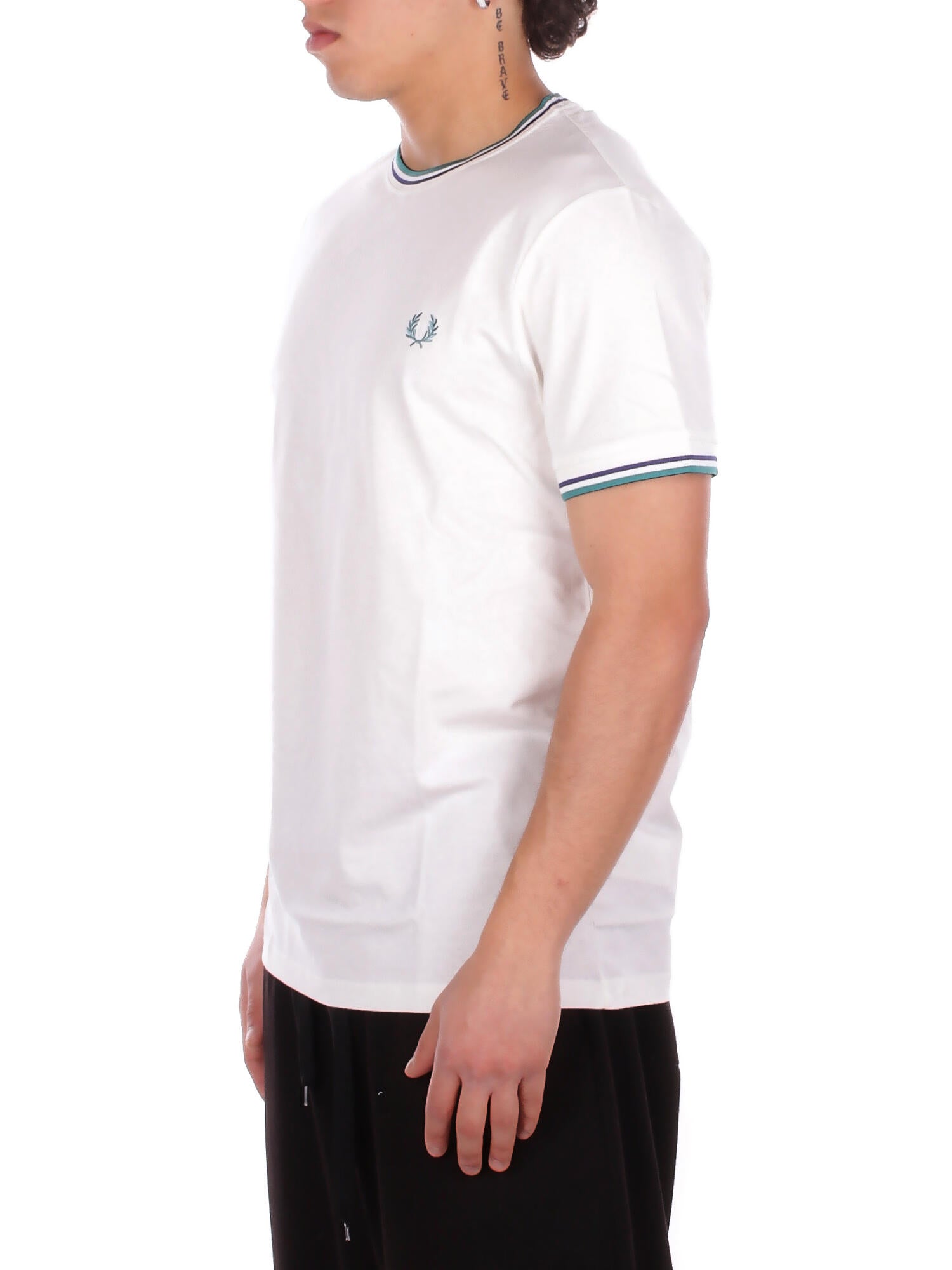FRED PERRY Uomo T-shirt M1588V 94A Fp twin tipped t-shirt Panna