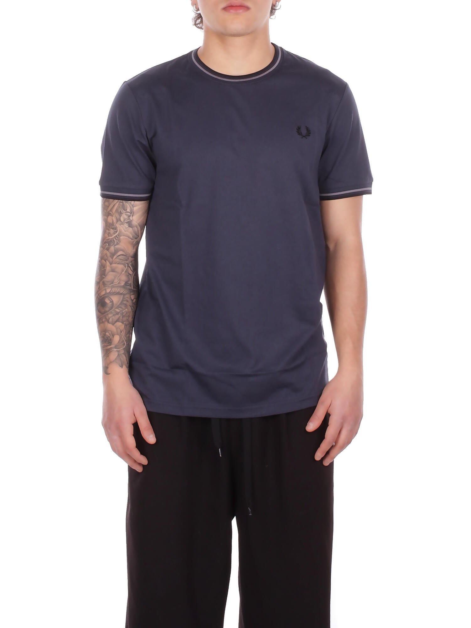 FRED PERRY Uomo T-shirt M1588V 01B Fp twin tipped t-shirt Navy grey