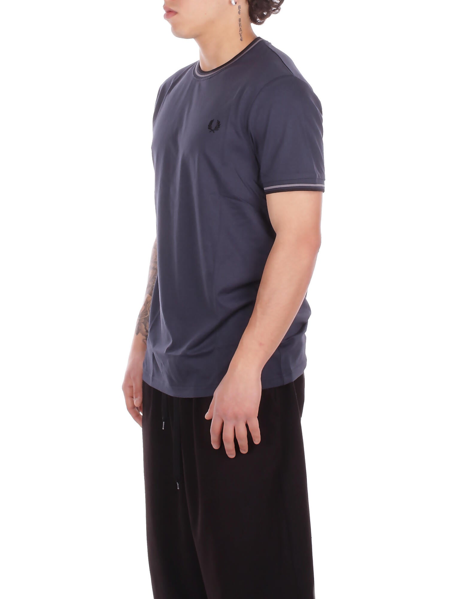 FRED PERRY Uomo T-shirt M1588V 01B Fp twin tipped t-shirt Navy grey