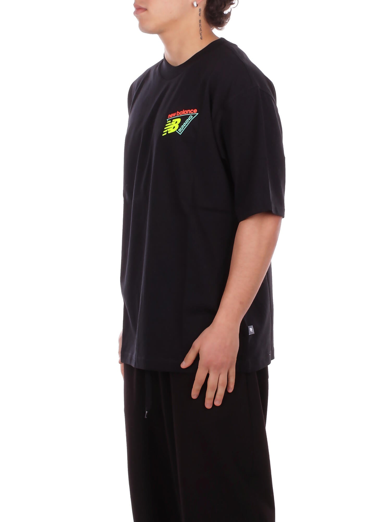 NEW BALANCE Unisex T-shirt MT61V4ZG BK Classic tri-logo heat map Black