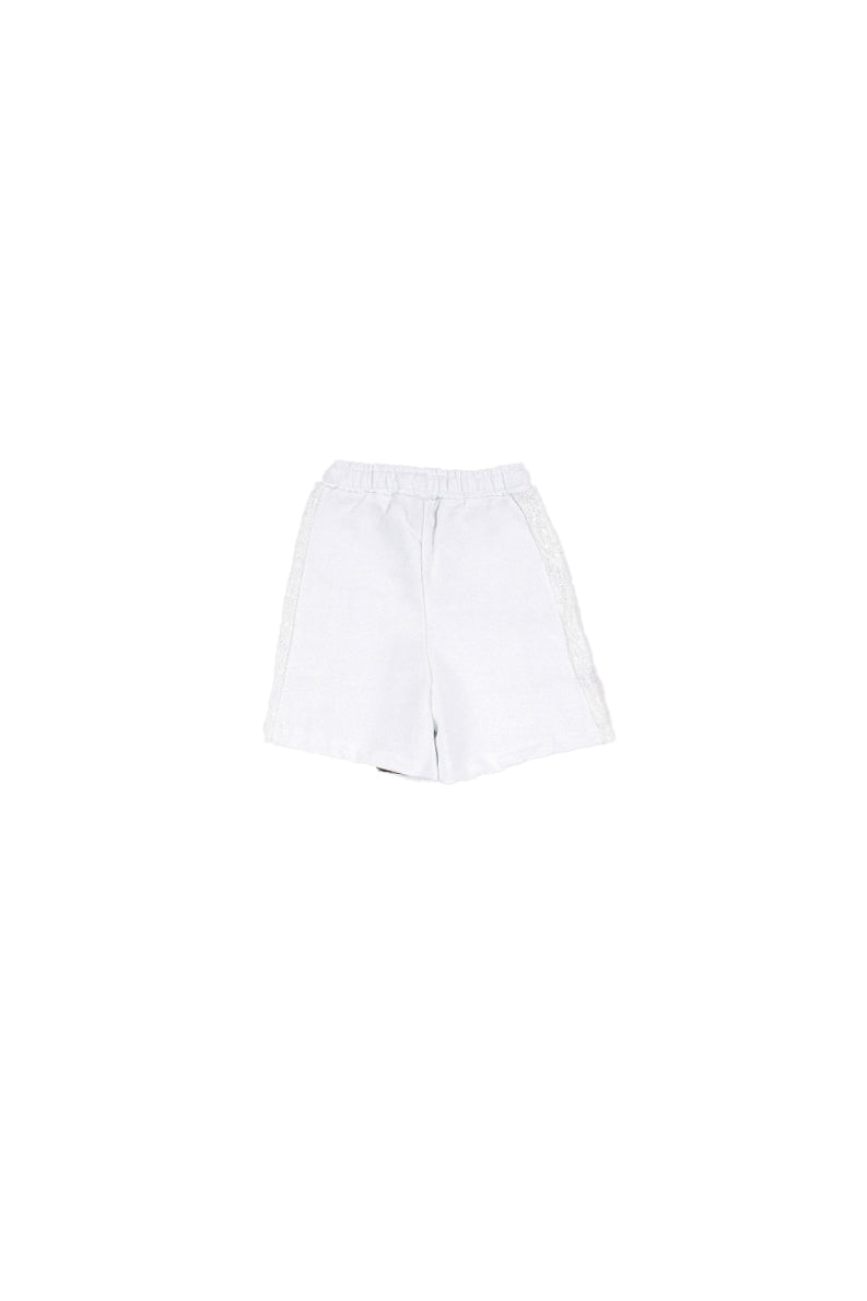 DISCLAIMER Bambina Bermuda 26EDK58940 BIANCO Bermuda in felpa pizzo Bianco