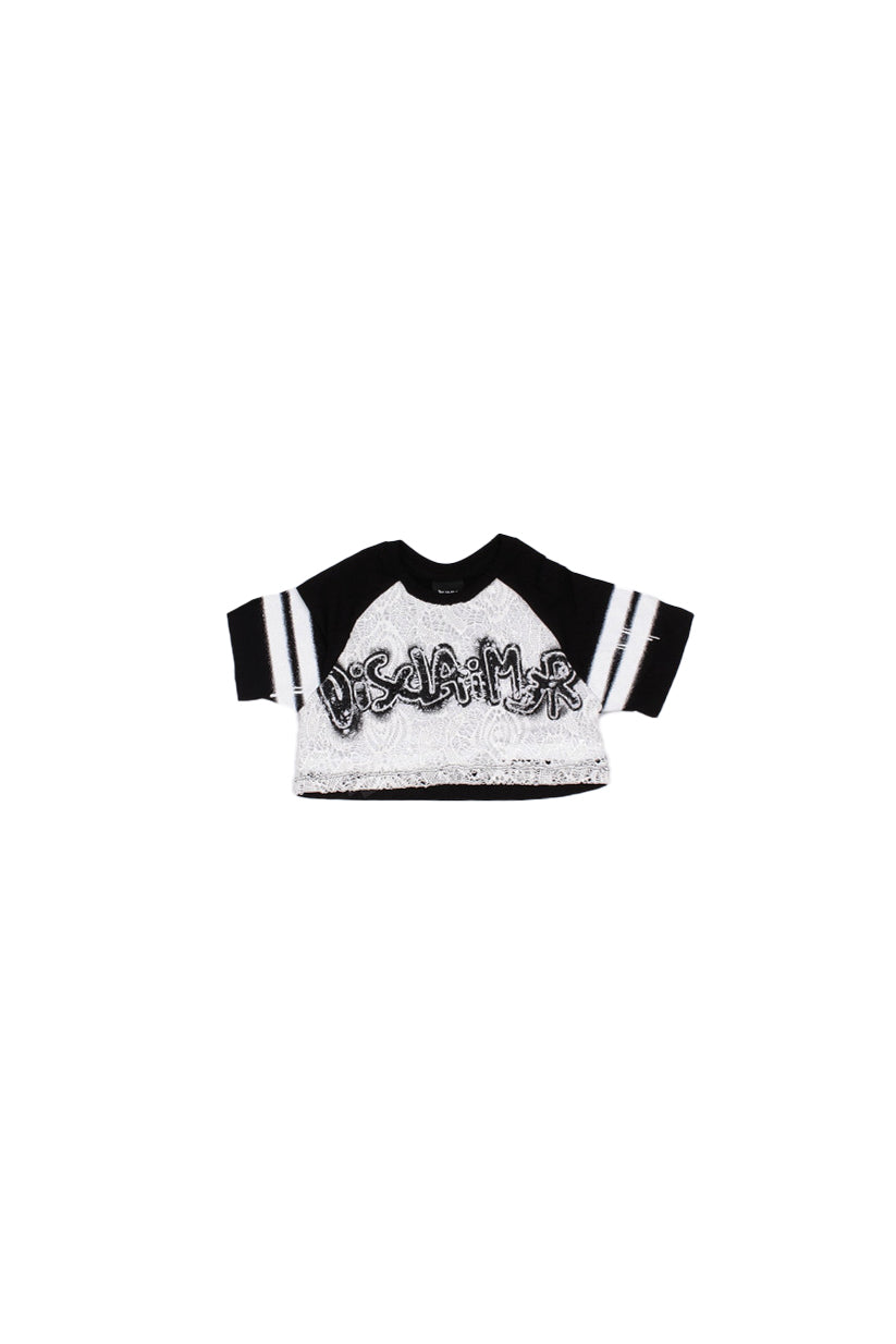 DISCLAIMER Bambina Maglia 26EDK58941 BIANCO NERO Maglia in jersey pizzo Bianco nero