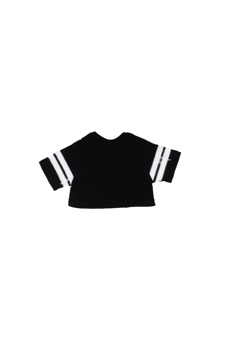 DISCLAIMER Bambina Maglia 26EDK58941 BIANCO NERO Maglia in jersey pizzo Bianco nero