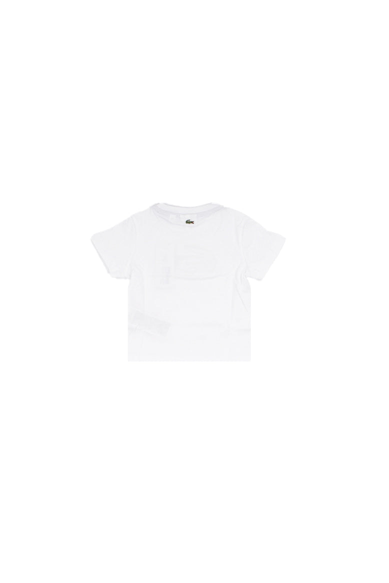 LACOSTE Bambino T-shirt 847072 W8L Lcb puff tee Bianco