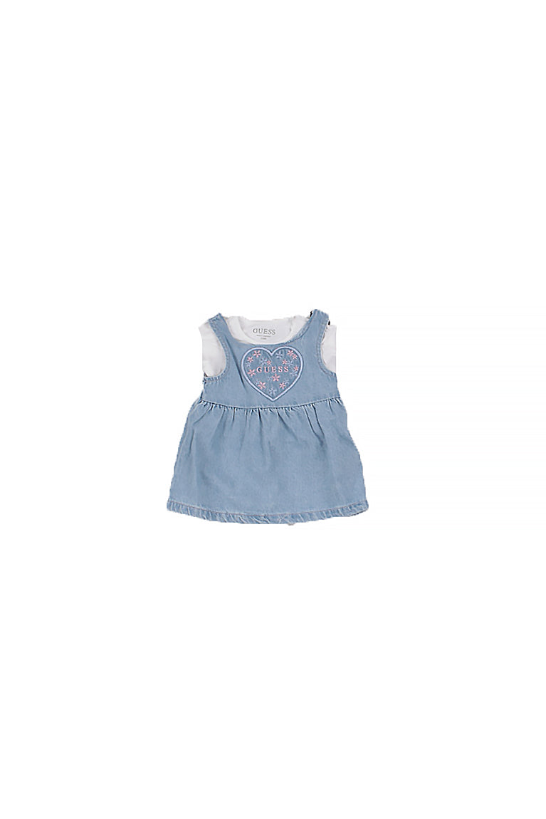 GUESS Bambina Completo A6RG11K6YW0 G011 Set body + denim romper Pure white