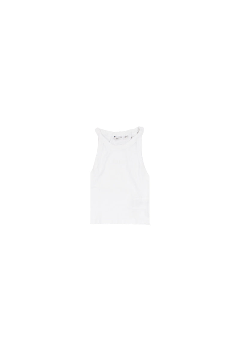 GUESS Bambina Canotta J6RI35KBPZ4 G011 Gmt dye rib crop sl top Pure white